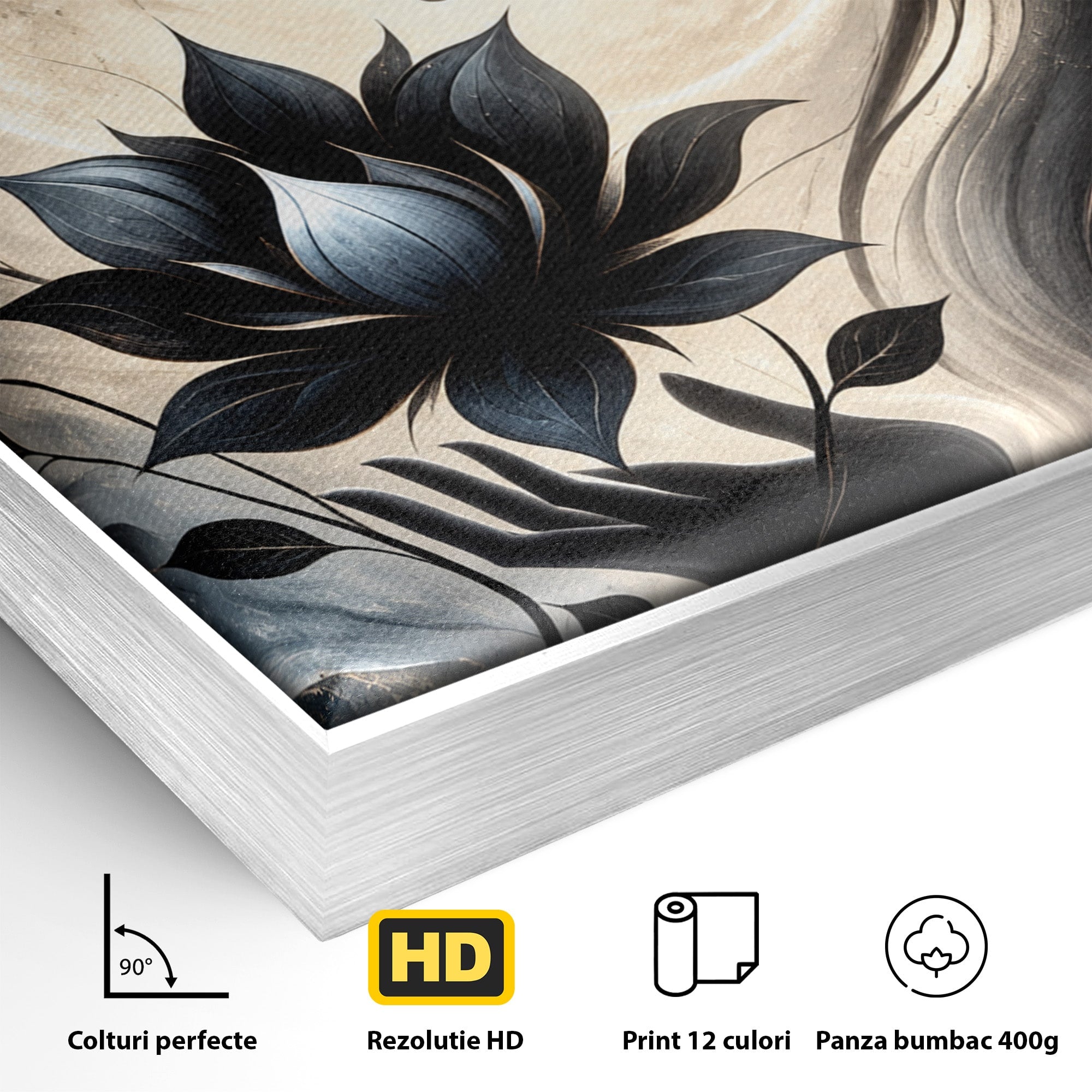 Tablou Canvas Premium LuxCanva® U1237, Misterul Zeitei Nocturne, Luna, Femeie, Noapte, Zeita, Dormitor, Culori Vibrante