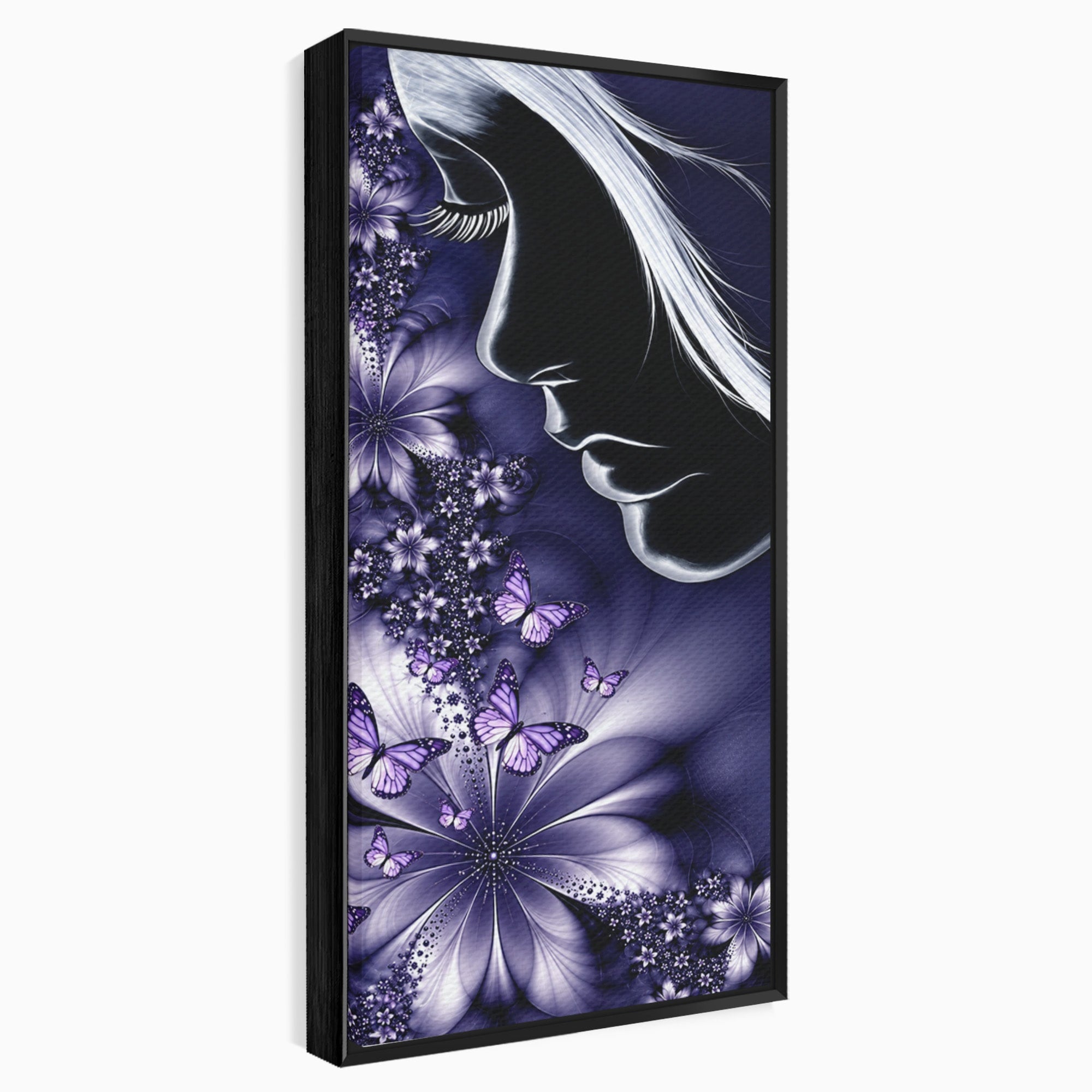 Tablou Canvas Premium LuxCanva® U1238, Fata Si Fluturii, Arta Abstracta, Fata, Fluturi, Dormitor, Visare, Culori Vibrante