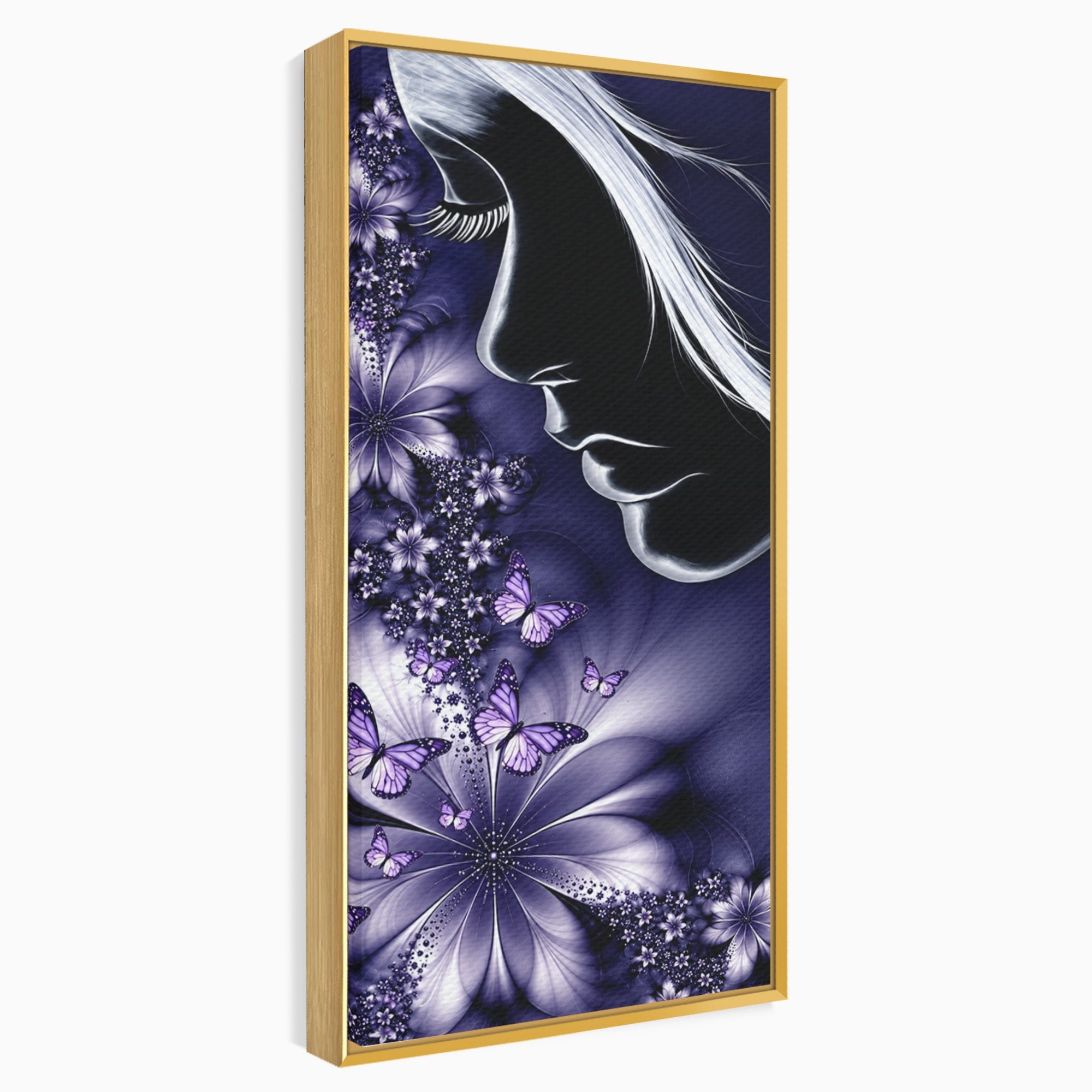 Tablou Canvas Premium LuxCanva® U1238, Fata Si Fluturii, Arta Abstracta, Fata, Fluturi, Dormitor, Visare, Culori Vibrante