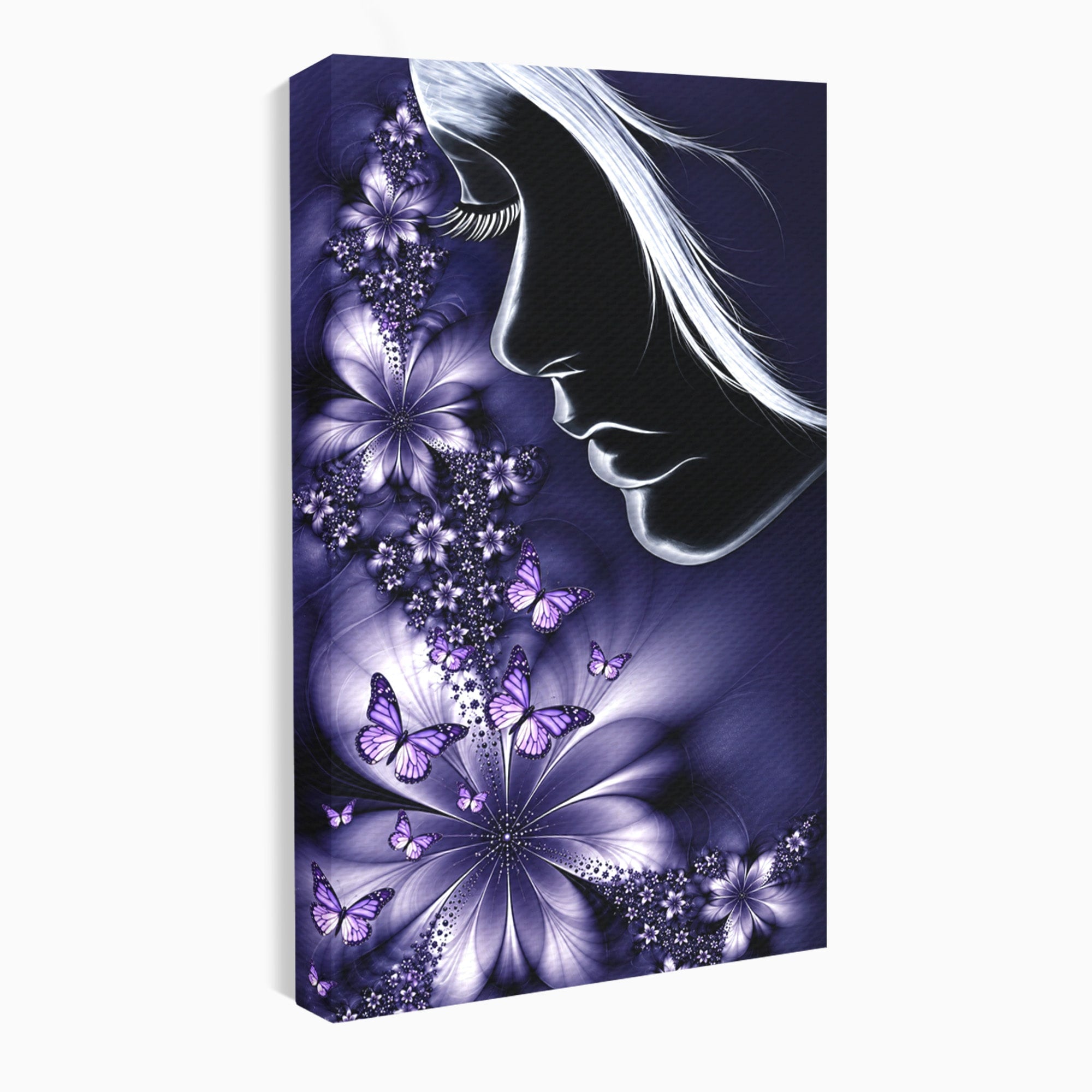 Tablou Canvas Premium LuxCanva® U1238, Fata Si Fluturii, Arta Abstracta, Fata, Fluturi, Dormitor, Visare, Culori Vibrante
