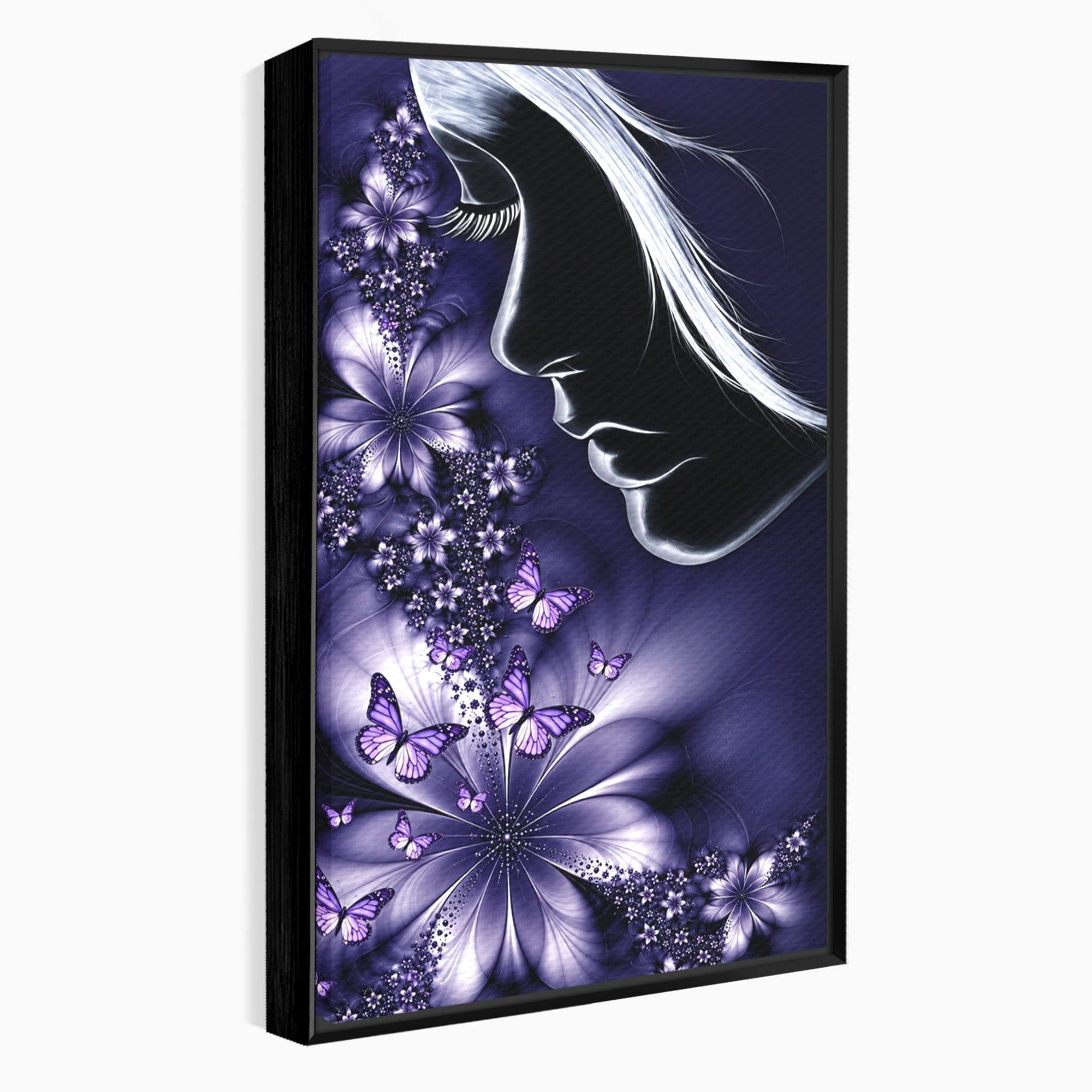Tablou Canvas Premium LuxCanva® U1238, Fata Si Fluturii, Arta Abstracta, Fata, Fluturi, Dormitor, Visare, Culori Vibrante