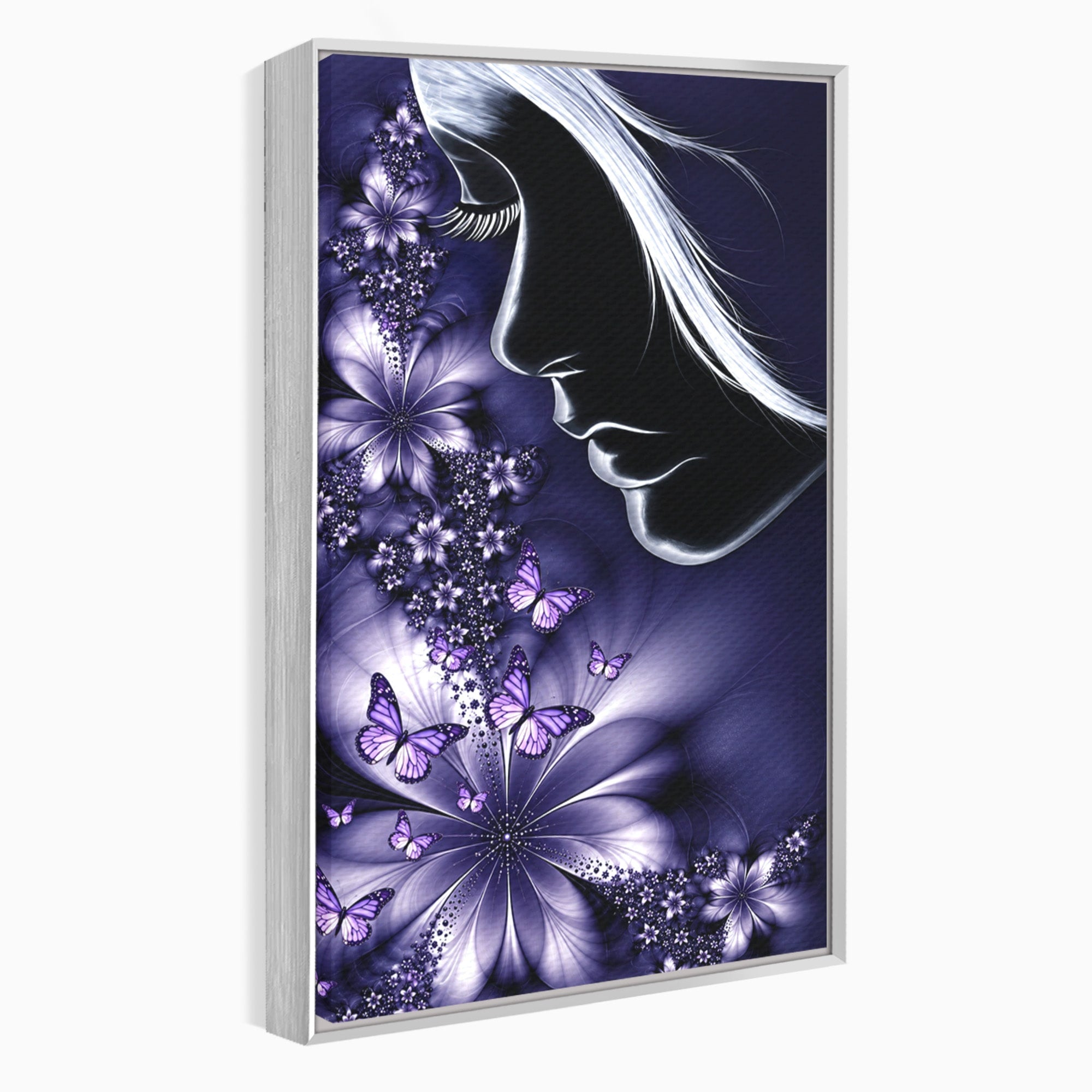Tablou Canvas Premium LuxCanva® U1238, Fata Si Fluturii, Arta Abstracta, Fata, Fluturi, Dormitor, Visare, Culori Vibrante