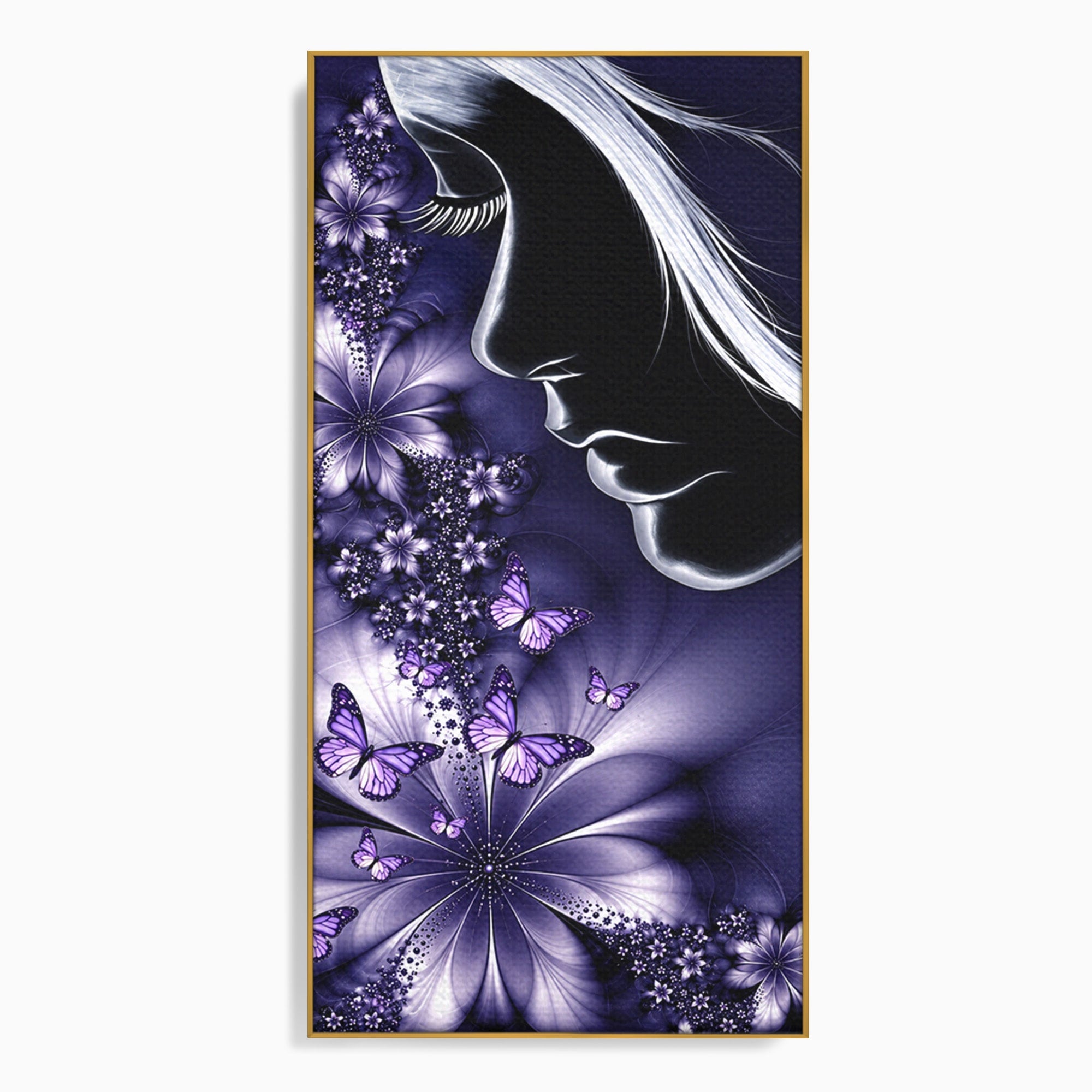 Tablou Canvas Premium LuxCanva® U1238, Fata Si Fluturii, Arta Abstracta, Fata, Fluturi, Dormitor, Visare, Culori Vibrante