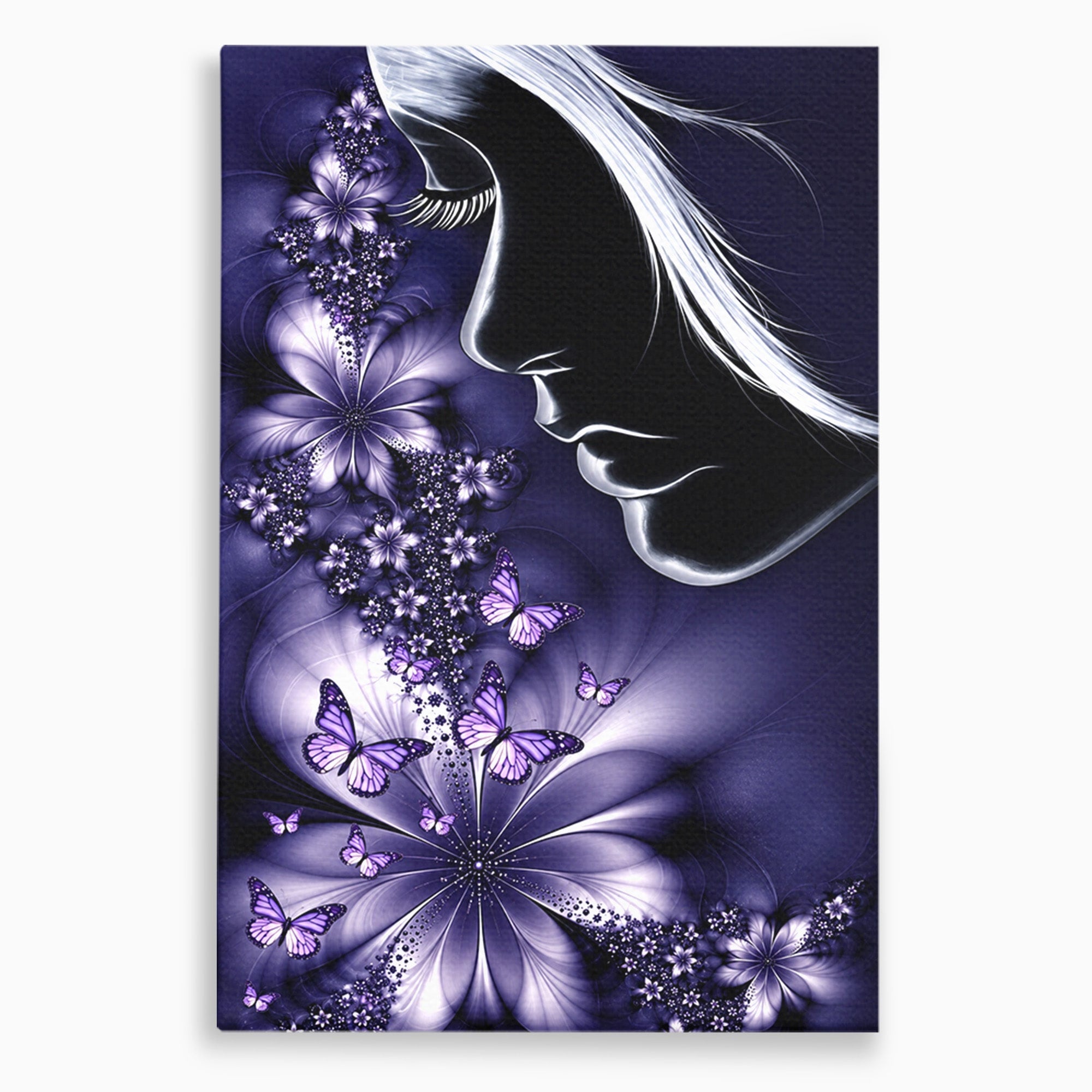 Tablou Canvas Premium LuxCanva® U1238, Fata Si Fluturii, Arta Abstracta, Fata, Fluturi, Dormitor, Visare, Culori Vibrante