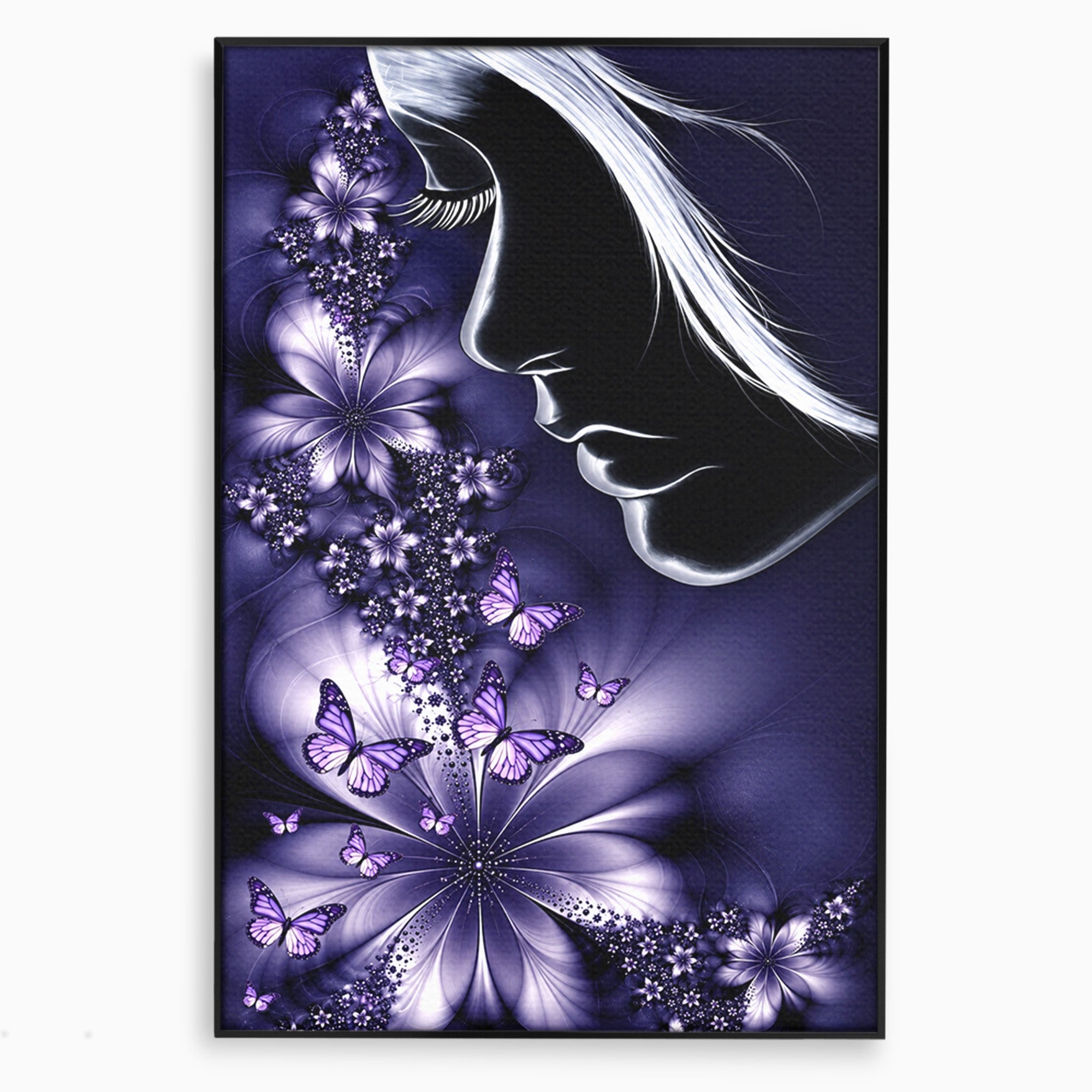 Tablou Canvas Premium LuxCanva® U1238, Fata Si Fluturii, Arta Abstracta, Fata, Fluturi, Dormitor, Visare, Culori Vibrante