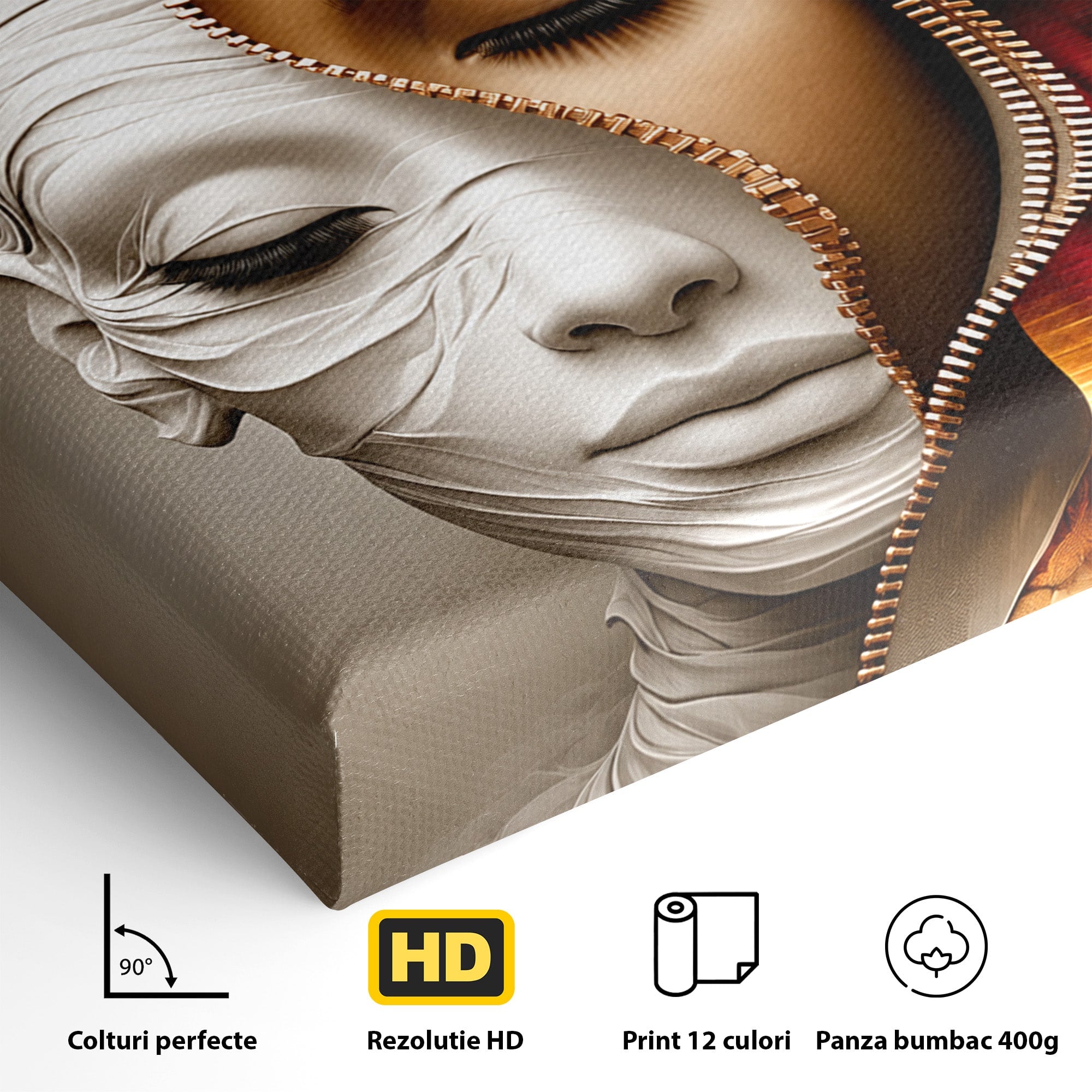 Tablou Canvas Premium LuxCanva® U1240, Dualitate Artistica, Portret, Peisaj, Reflexie, Living, Modern, Culori Vibrante