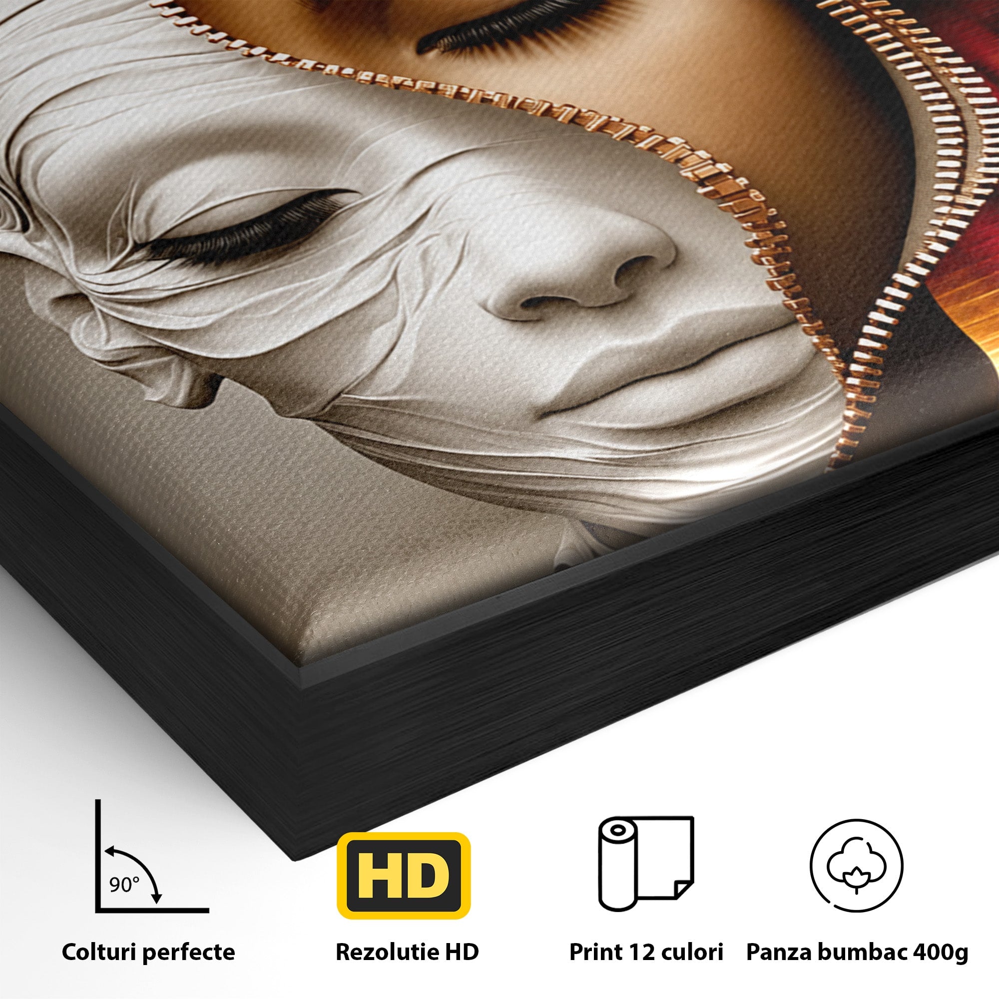 Tablou Canvas Premium LuxCanva® U1240, Dualitate Artistica, Portret, Peisaj, Reflexie, Living, Modern, Culori Vibrante