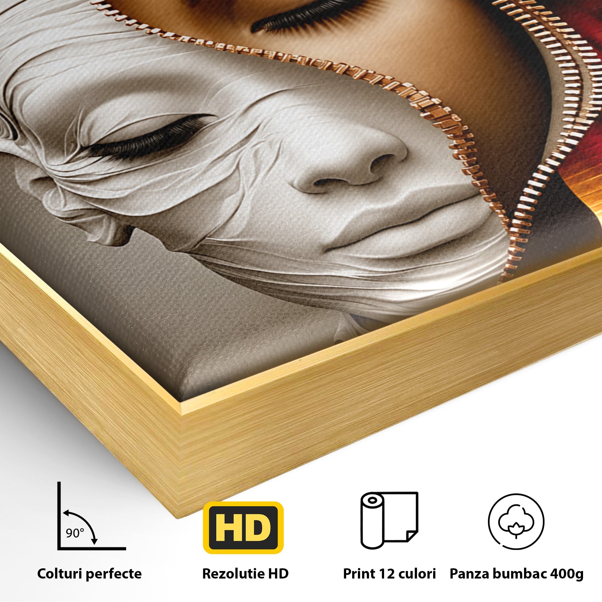 Tablou Canvas Premium LuxCanva® U1240, Dualitate Artistica, Portret, Peisaj, Reflexie, Living, Modern, Culori Vibrante