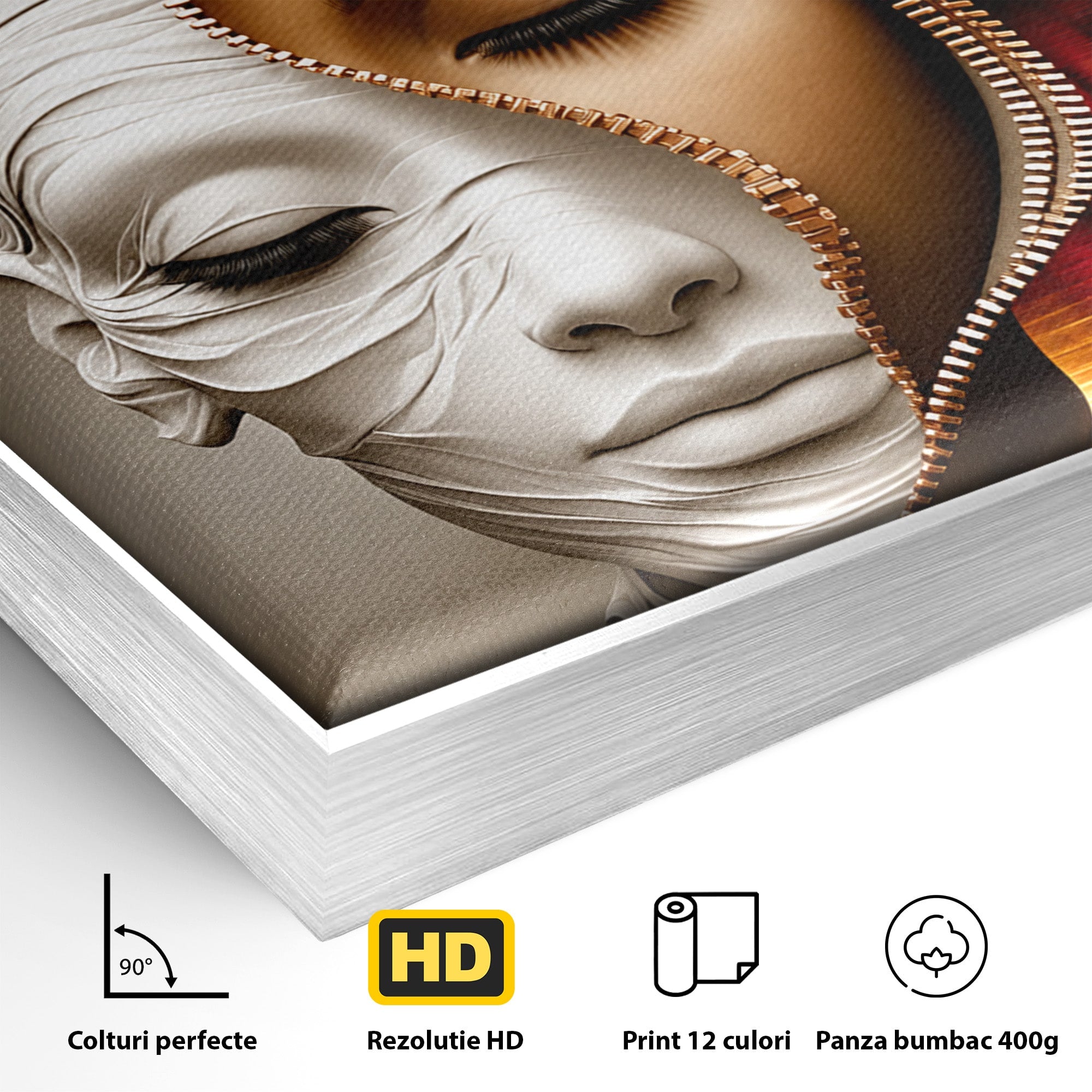 Tablou Canvas Premium LuxCanva® U1240, Dualitate Artistica, Portret, Peisaj, Reflexie, Living, Modern, Culori Vibrante