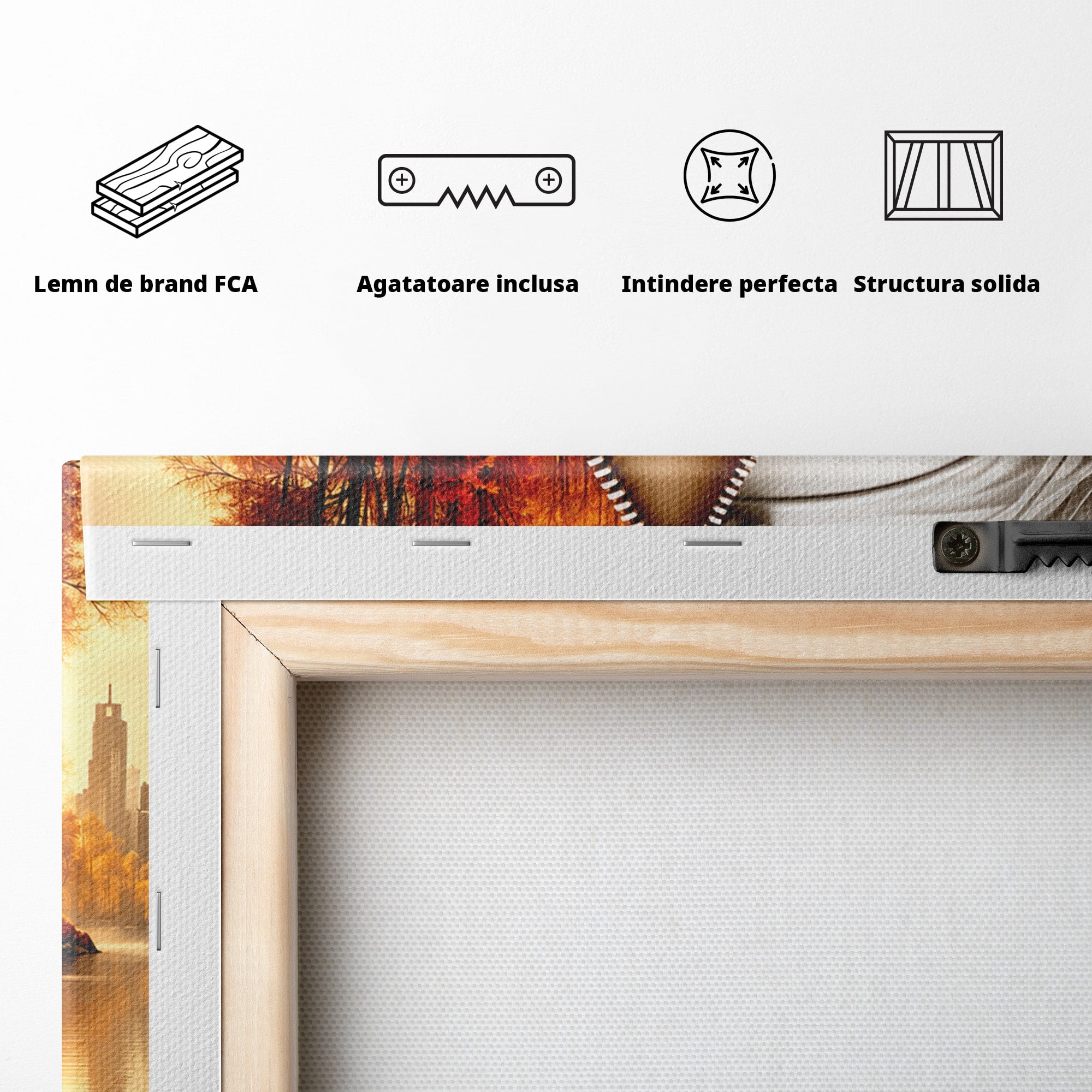 Tablou Canvas Premium LuxCanva® U1240, Dualitate Artistica, Portret, Peisaj, Reflexie, Living, Modern, Culori Vibrante