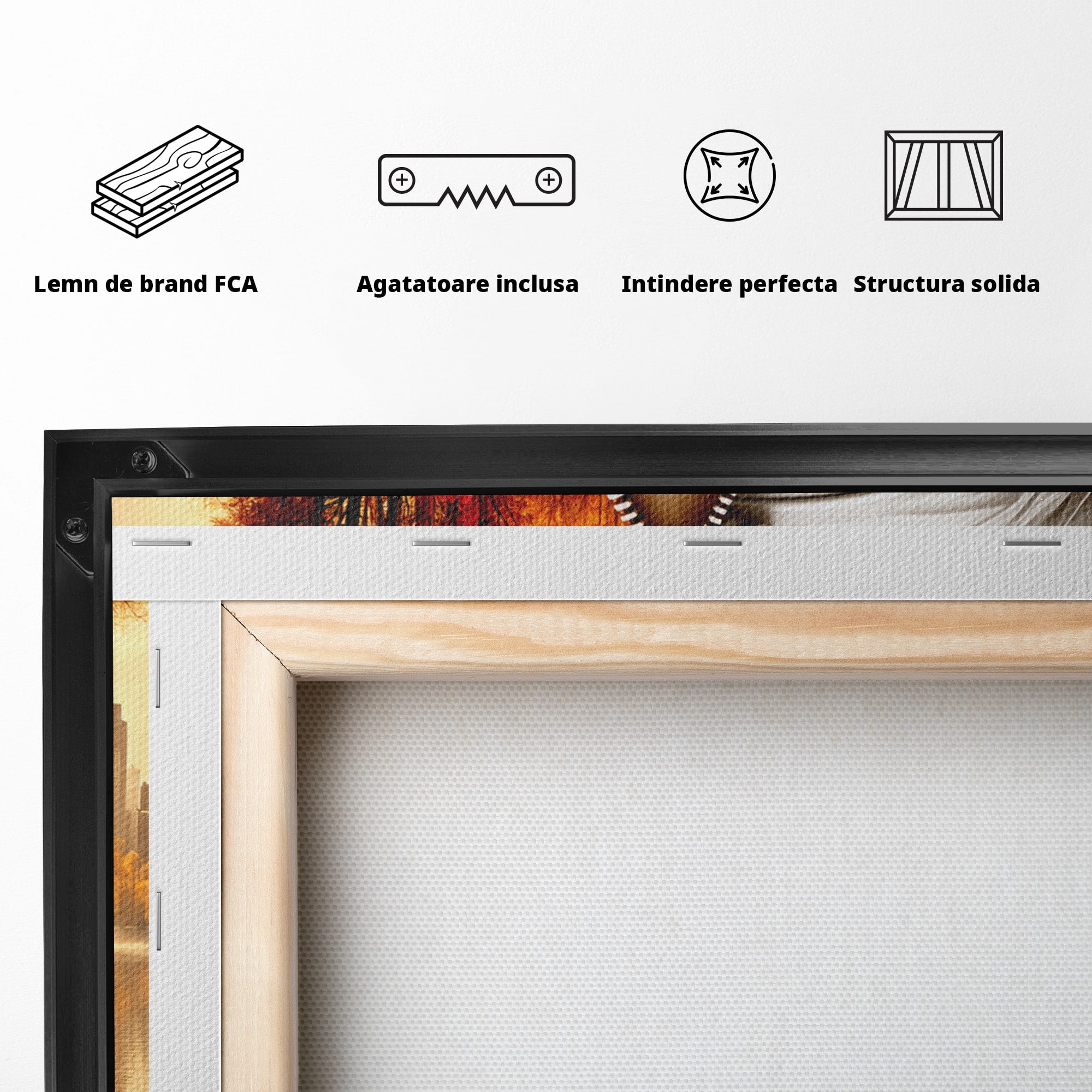 Tablou Canvas Premium LuxCanva® U1240, Dualitate Artistica, Portret, Peisaj, Reflexie, Living, Modern, Culori Vibrante