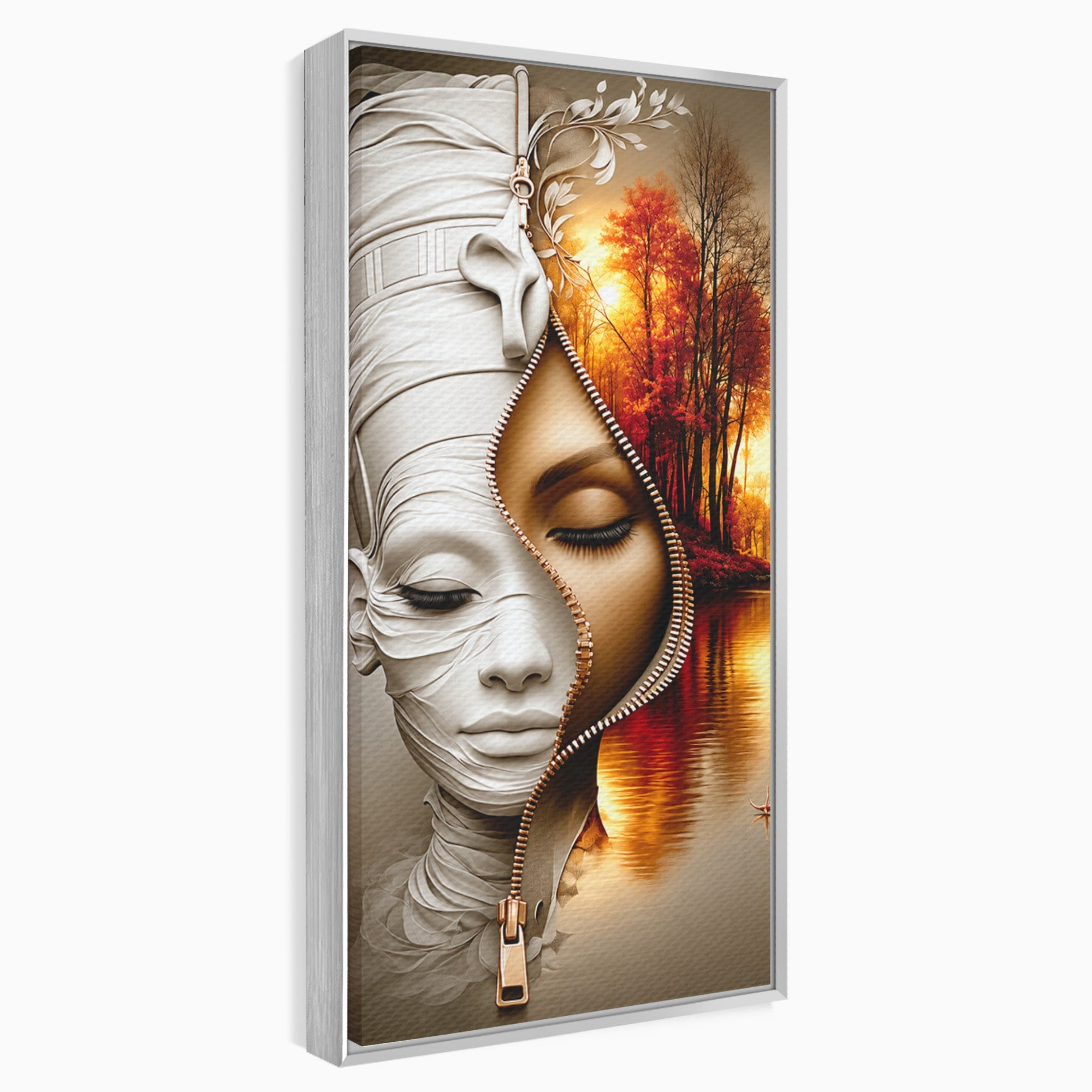 Tablou Canvas Premium LuxCanva® U1240, Dualitate Artistica, Portret, Peisaj, Reflexie, Living, Modern, Culori Vibrante