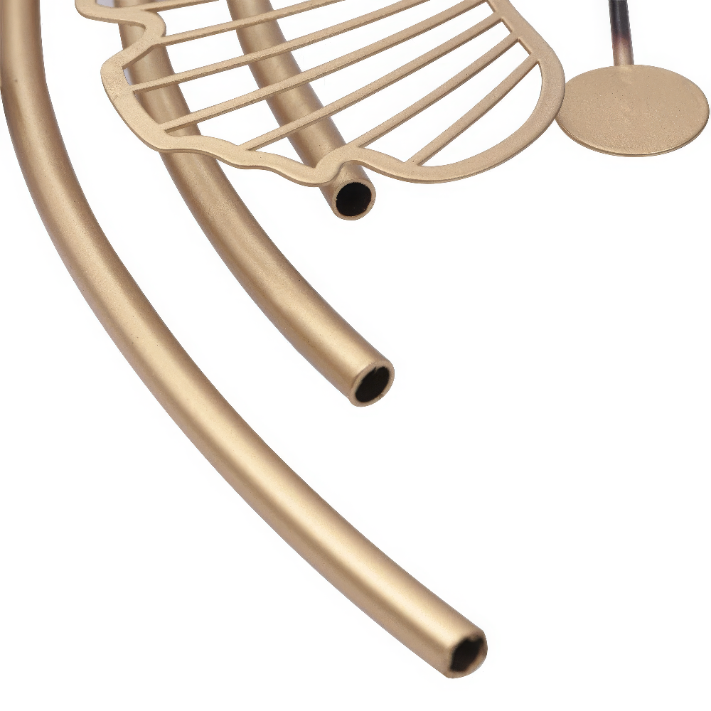 Decoratiune Metalica de Perete LuxCanva® Aurora Branch A0899, din Metal, Orizontala, Auriu, Verde, Negru, Dimensiune Mare 60 × 110 cm