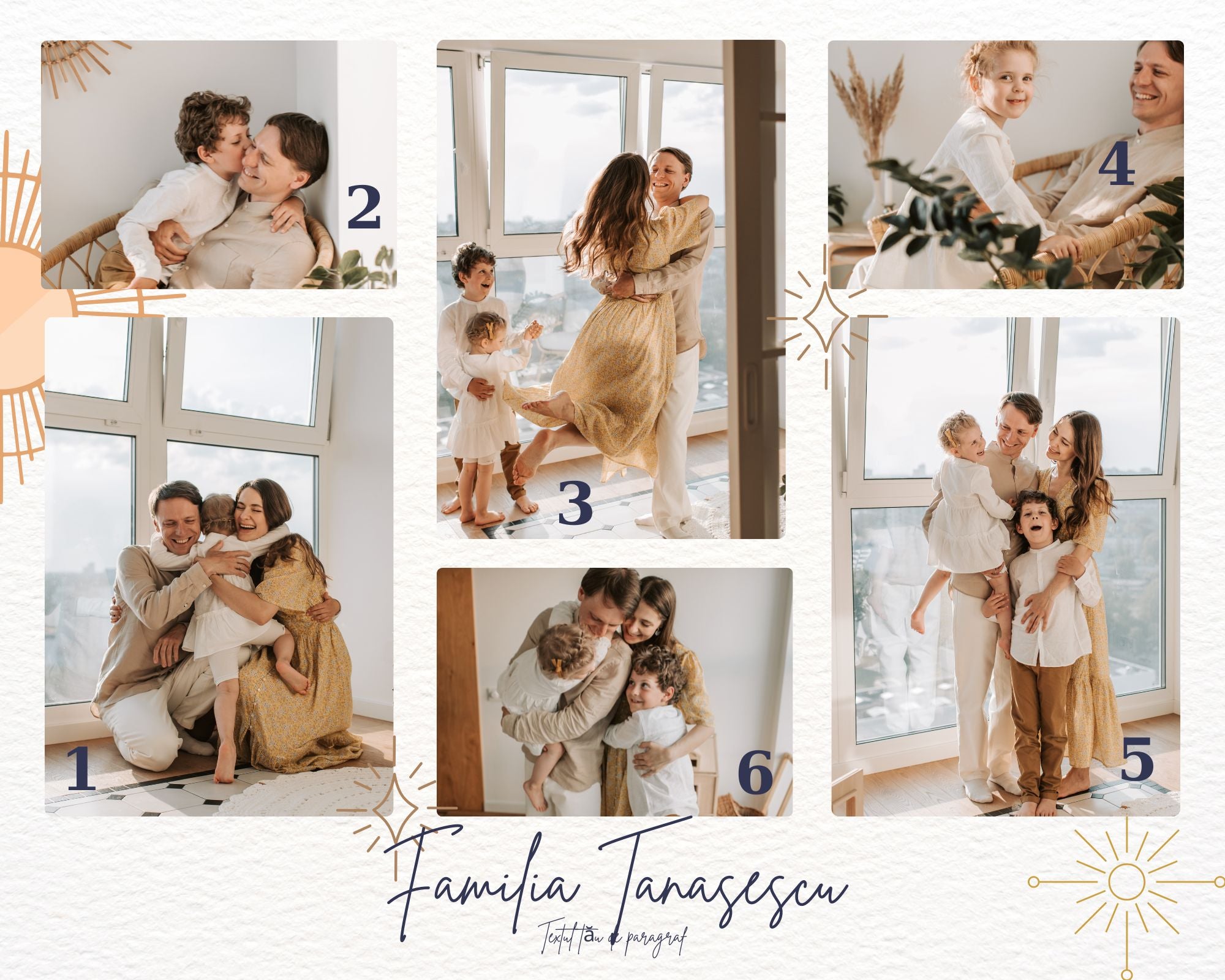 Tablou Canvas Personalizat cu 6 Poze Pentru Familie 
