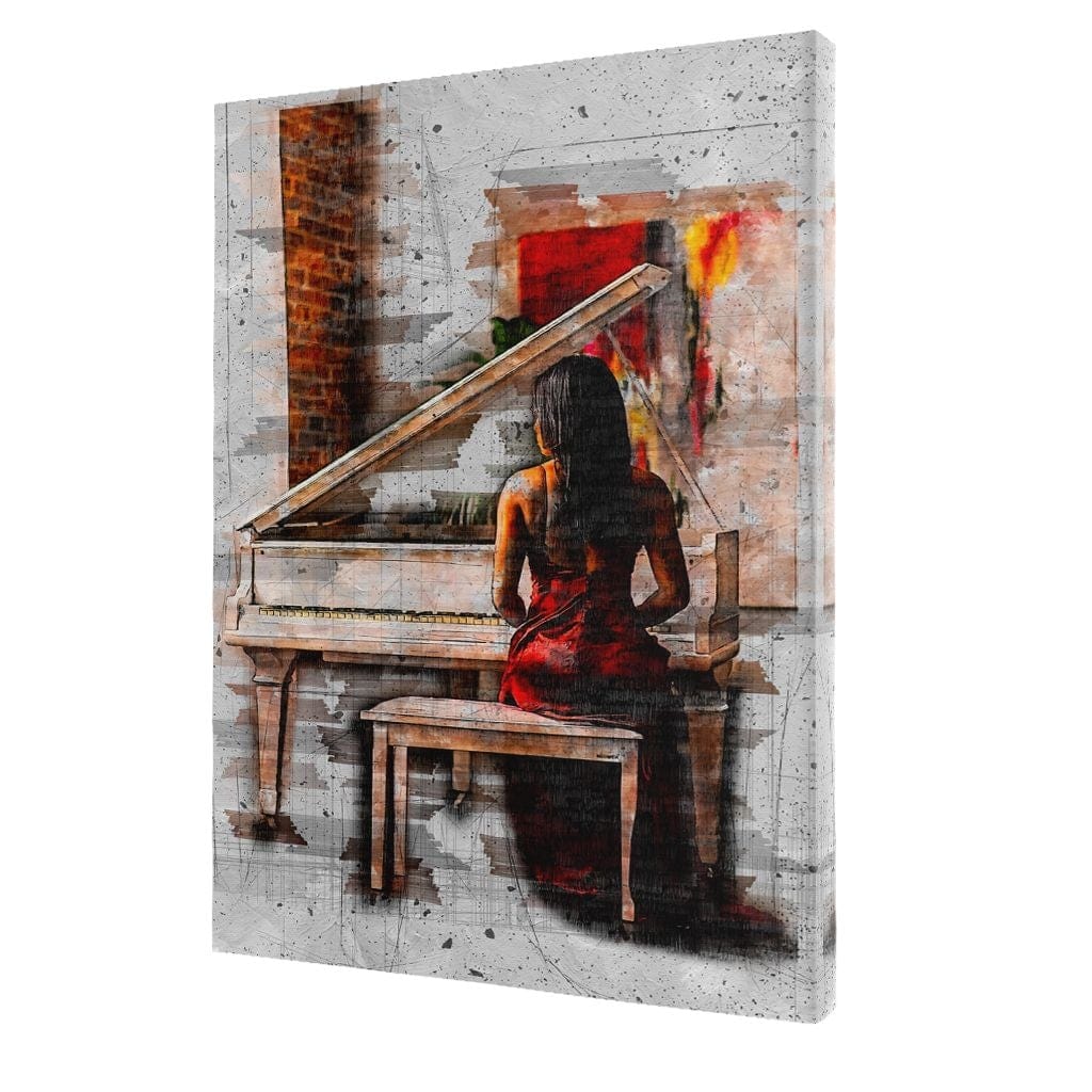 Tablou Canvas Premium LuxCanva® G1047, Pianista in Rosu