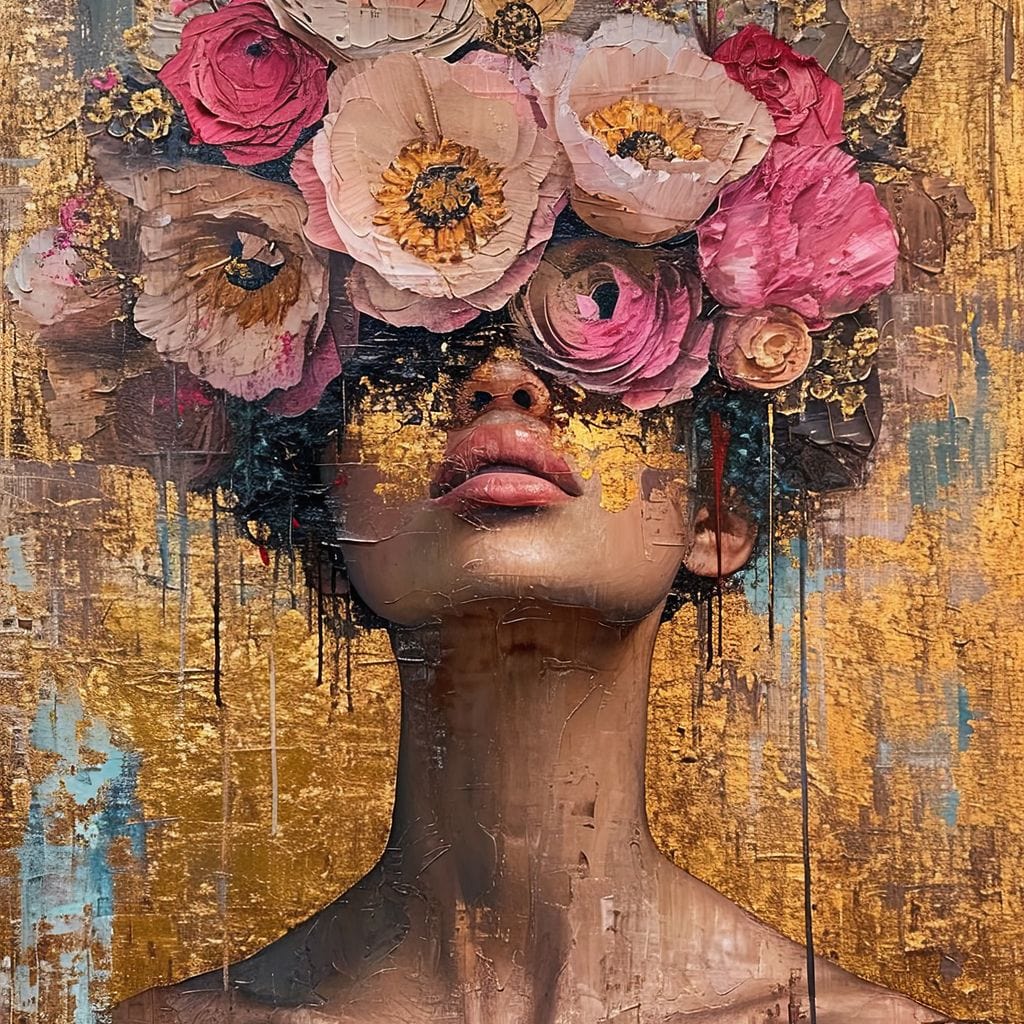 Tablou Canvas Premium LuxCanva® G1032, Poezie in Petale Pastel , Coroana, Natura, Simbioza, Romantism, Artistic, Armonie, Living, Dormitor