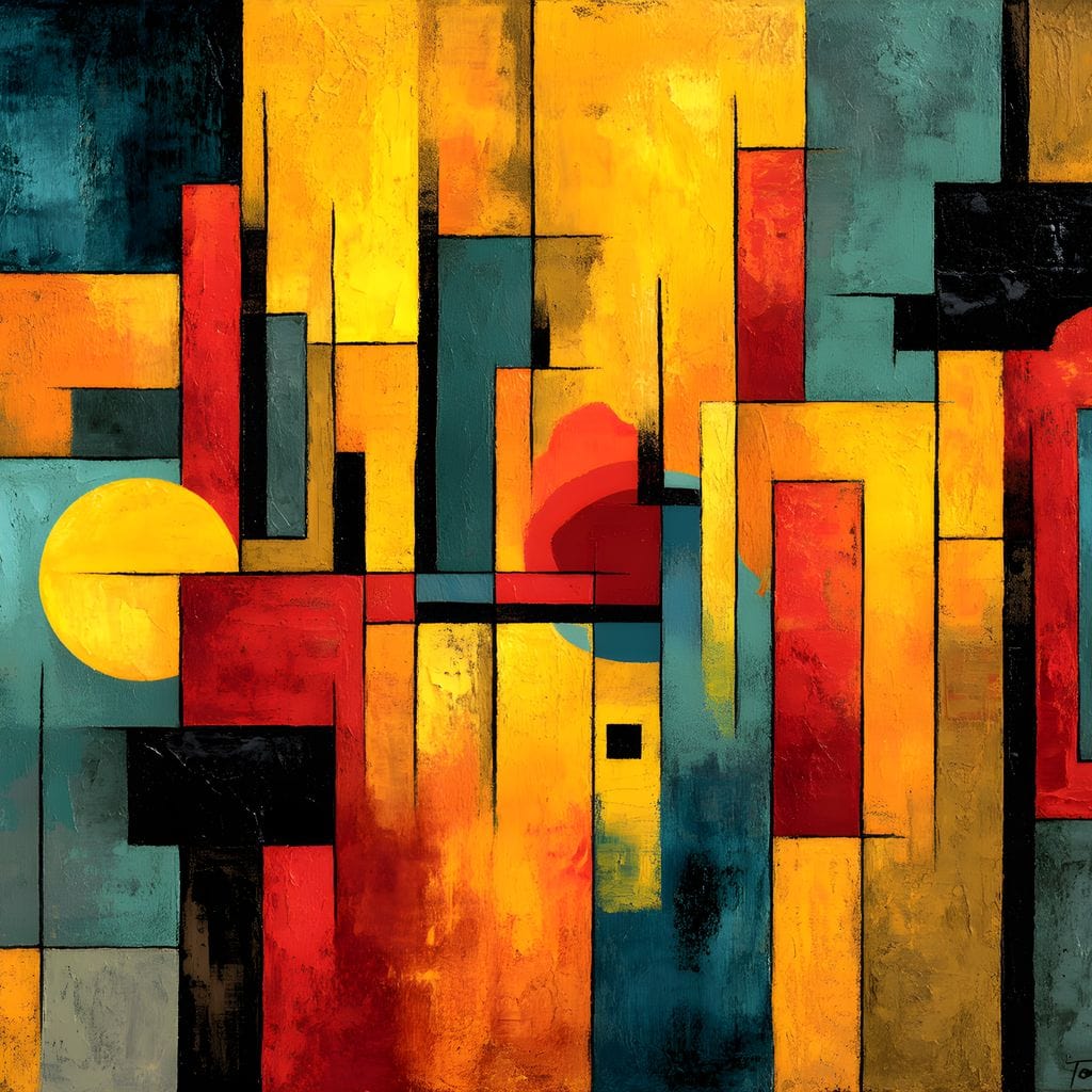 Tablou Canvas Premium, LuxCanva® J1027, Orasul Culorilor, Metropola, Urbana, Solar, Vise, Falii, Energie, Dinamism, Vibratie, Contraste, Intensitate, Living, Dormitor