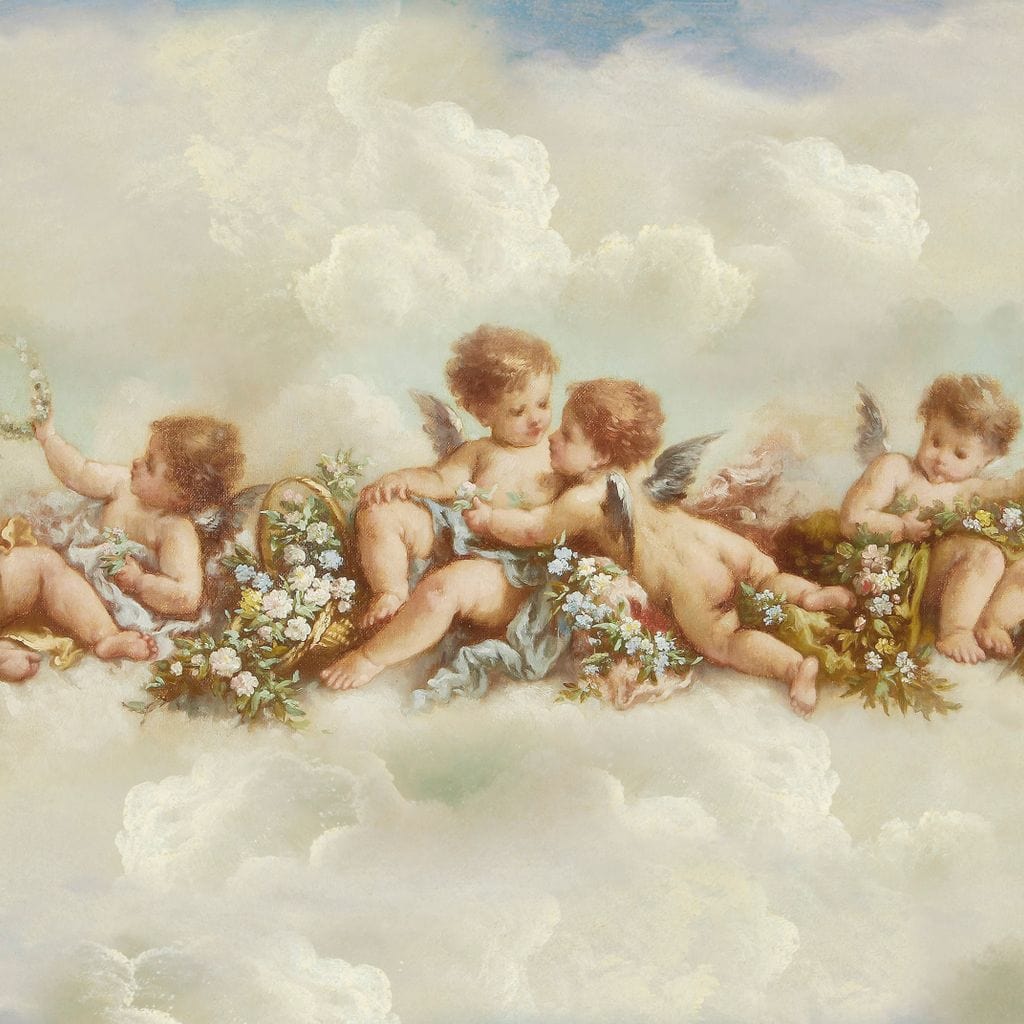 Tablou Canvas Premium LuxCanva® H1020 Ingerasii Paradisului , Ingeri, Rai, Armonie, Puritate, Copii, Binecuvantare, Nori, Inocenta, Living, Dormitor