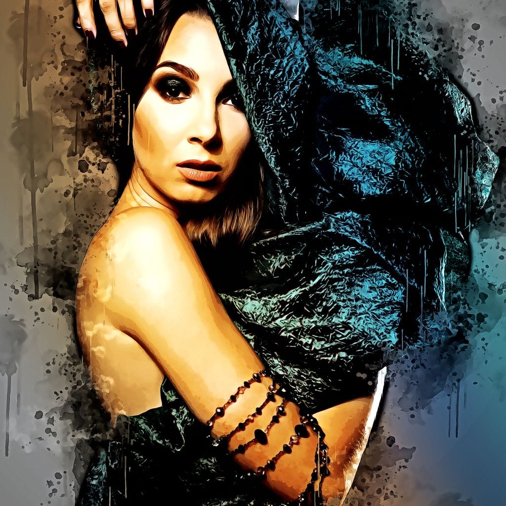 Tablou Canvas Premium, LuxCanva® G1089, Regina Intunecata, Umbre, Enigmatica, Taina, Privire, Dramatism, Mister, Sexy, Negru, Living, Dormitor