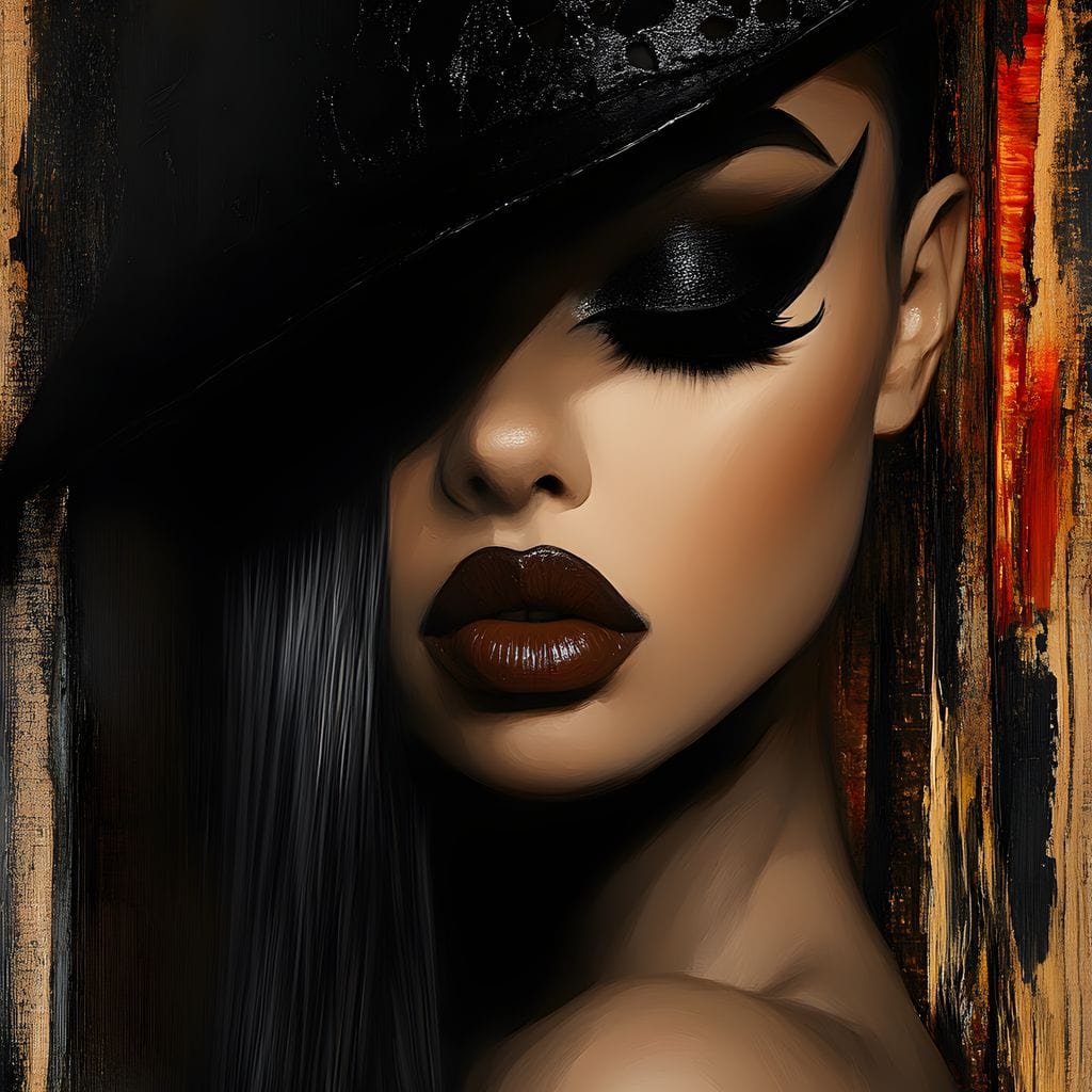 Tablou Canvas Premium, LuxCanva® G1197, Femeia Fatala, Glamour, Intunecat, Mister, Vizual, Seductie, Feminitate, Umbre, Teatral, Forta, Rafinament, Film, Aura, Birou, Living, Dormitor