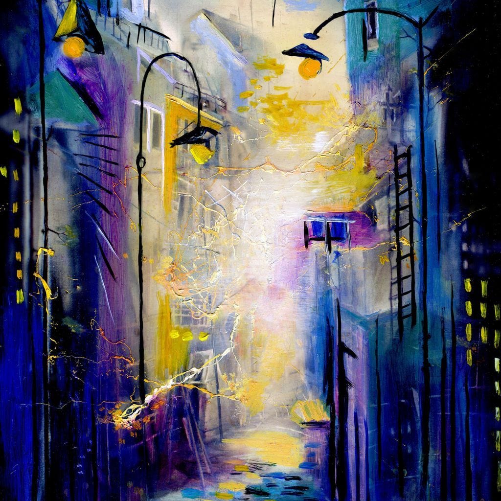 Tablou Canvas Premium, LuxCanva® O1008, Aleea Magica, Abstract, Urban, Peisaj, Oras, Lumini, Strada, Atmosfera, Mister, Modernism, Escapada, Plimbare, Pasi, Expresionism, Birou, Living, Dormitor