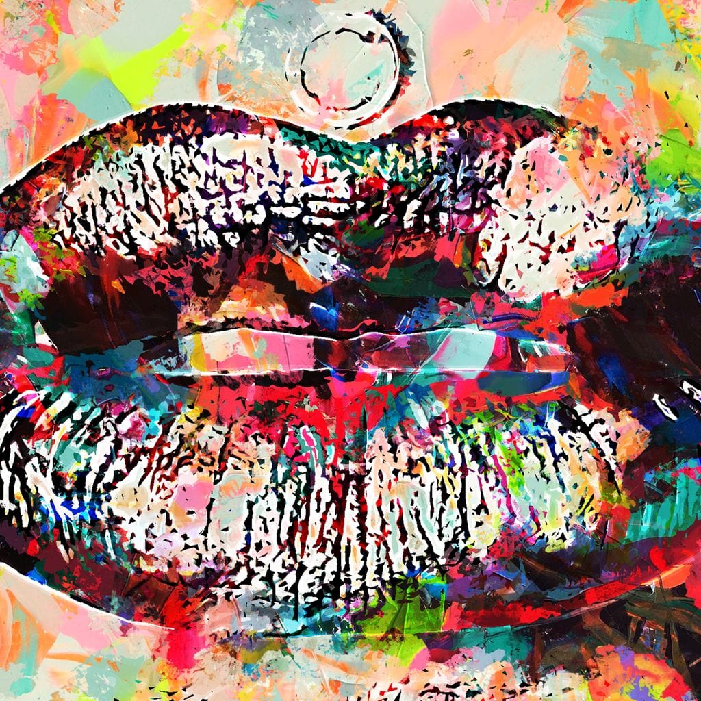 Tablou Canvas Premium LuxCanva® E1028, Sarut Pop Art, Buze, Glamour, Neon, Cromatic, Senzualitate, Living Room, Culori vibrante