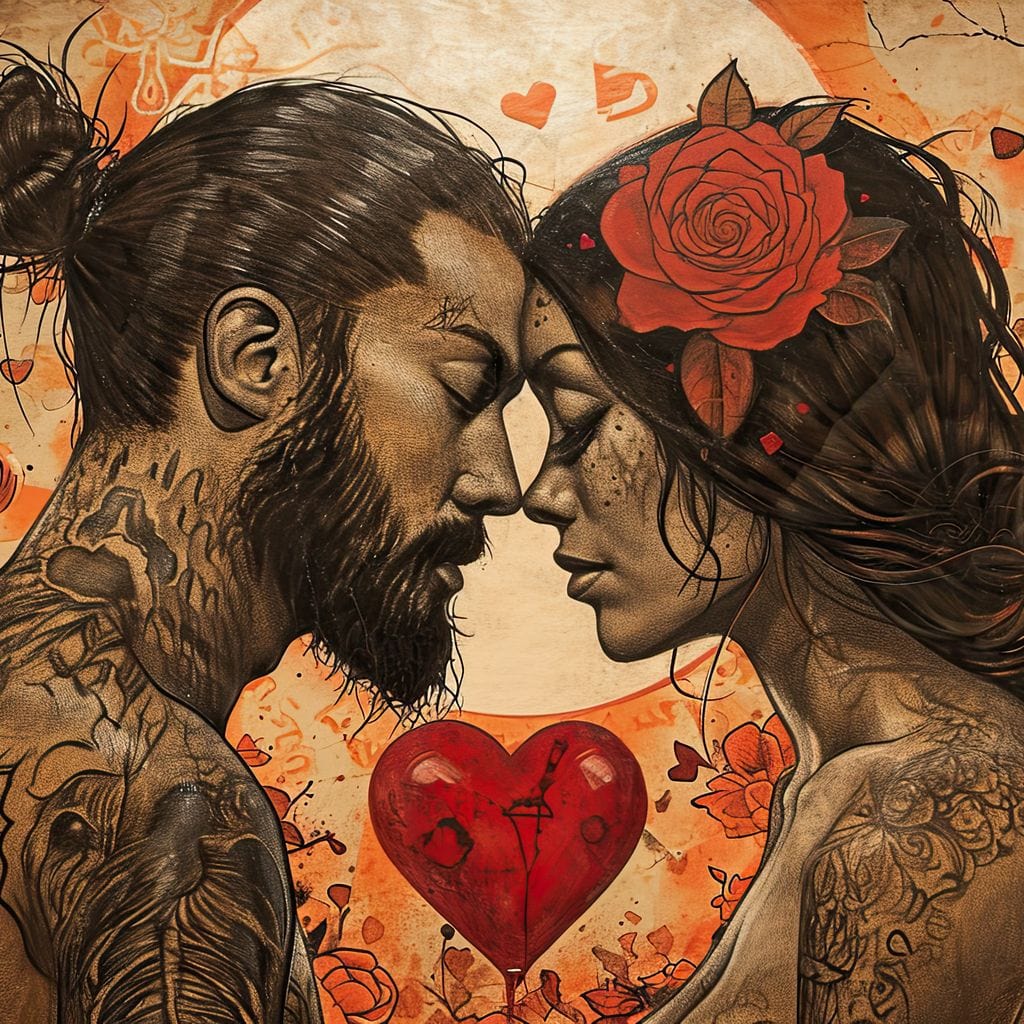 Tablou Canvas Premium LuxCanva® E1011, Alchimie Sufleteasca, El, Ea, Pasiune, Devotament, Alchimie, Legamant, Living Room, Culori vibrante