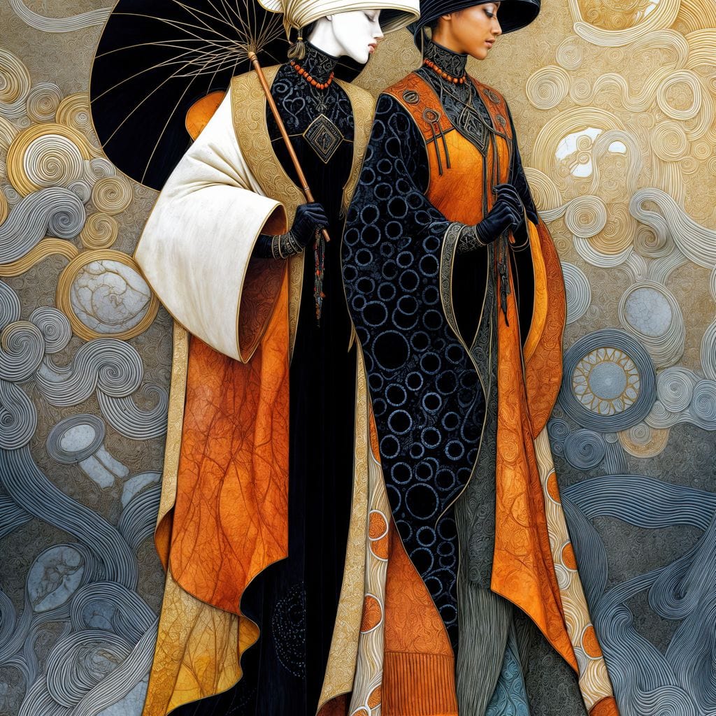 Tablou Canvas Premium, LuxCanva® G1140, Fiicele Vantului Asiatic, Arta, Decorativa, Rafinat, Costum, Traditional, Asiatic, Umbrela, Simbolism, Plimbare, Prietenie, Birou, Living