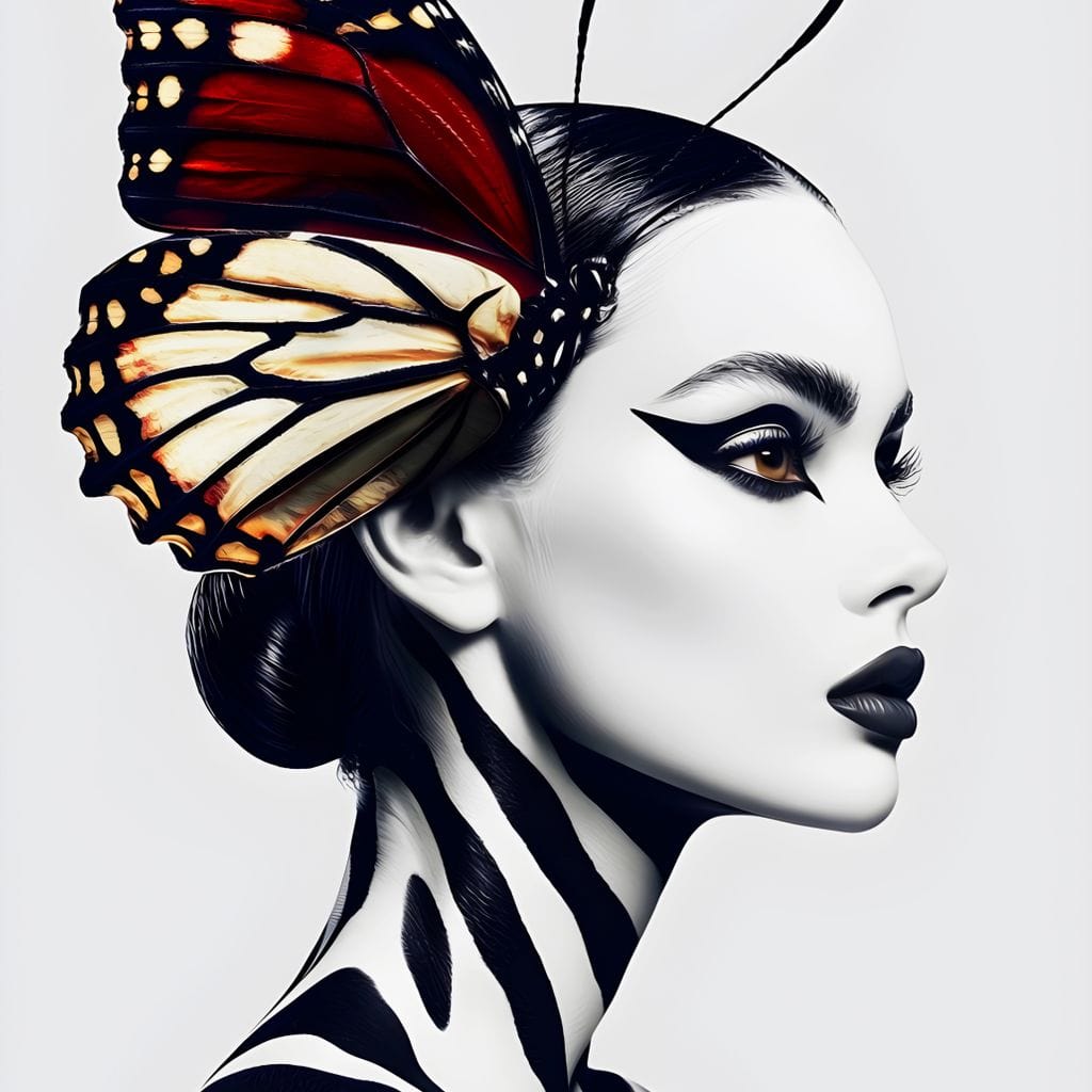 Tablou Canvas Premium LuxCanva® G1057, Fluturele Noptii , Transformare, Fluture, Omida, Simbioza, Metamorfoza, Living, Dormitor, Culori vibrante