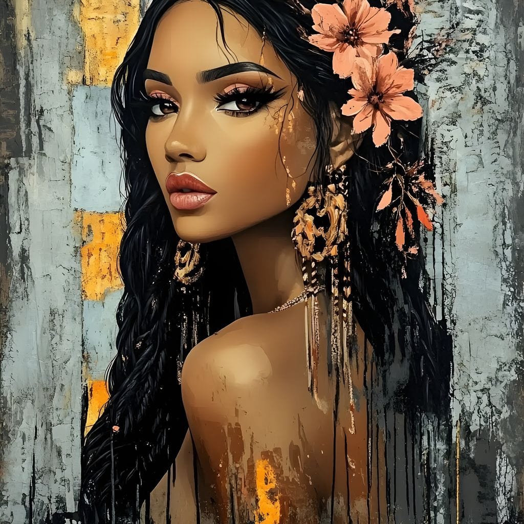 Tablou Canvas Premium, LuxCanva® G1176, Petale in Parul Noptii, Printesa, Amurg, Oriental, Privire, Rafinament, Texturat, Mister, Roz, Gri, Senzualitate, Umbra, Birou, Living, Dormitor