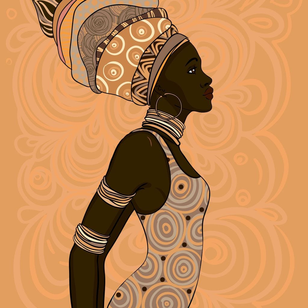 Tablou Canvas Premium, LuxCanva® G1074, Traditie si Modernitate, Africa, Continent, Feminitate, Exotic, Turban, Gratie, Soare, Bratari, Living, Dormitor