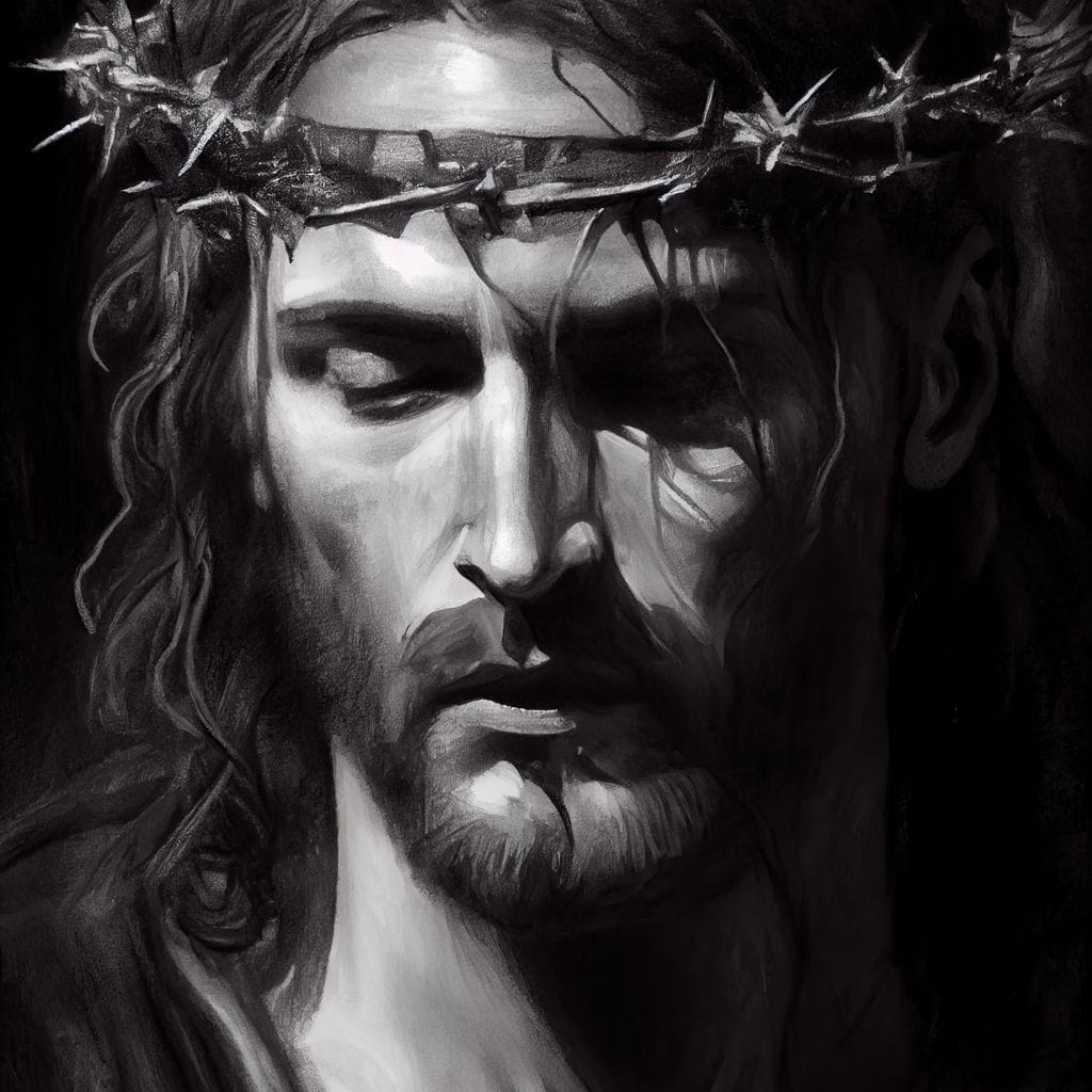 Tablou Canvas Premium LuxCanva® H1001, Durere si Speranta , Sacrificiu, Spini, Coroana, Mantuire, Iisus, Durere, Sange, Jertfa, Living, Dormitor