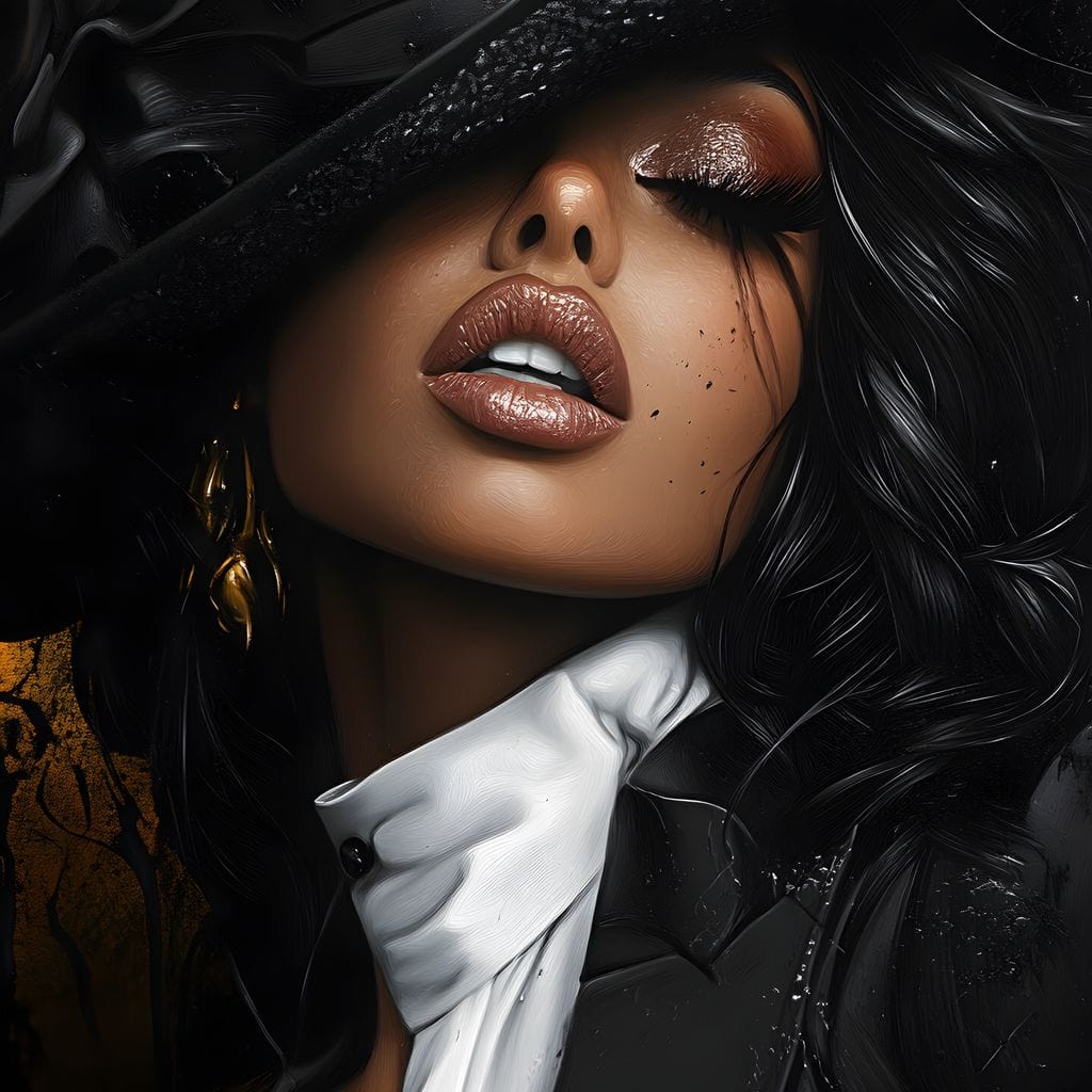 Tablou Canvas Premium, LuxCanva® G1198, Seductie in Frac, Lady, Noir, Joben, Tuxedo, Catifea, Jazz, Senzual, Sofisticat, Teatru, Cinema, Rafinament, Dorina, Pasiune, Birou, Living, Dormitor