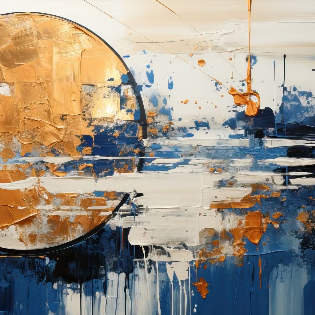 Tablou Canvas Premium, LuxCanva® J1017, Luna in Lumina Noptii, Apa, Astral, Orizont, Cosmic, Univers, Linii, Marin, Simbolism, Oniric, Lumina, Reflexii, Living, Dormitor