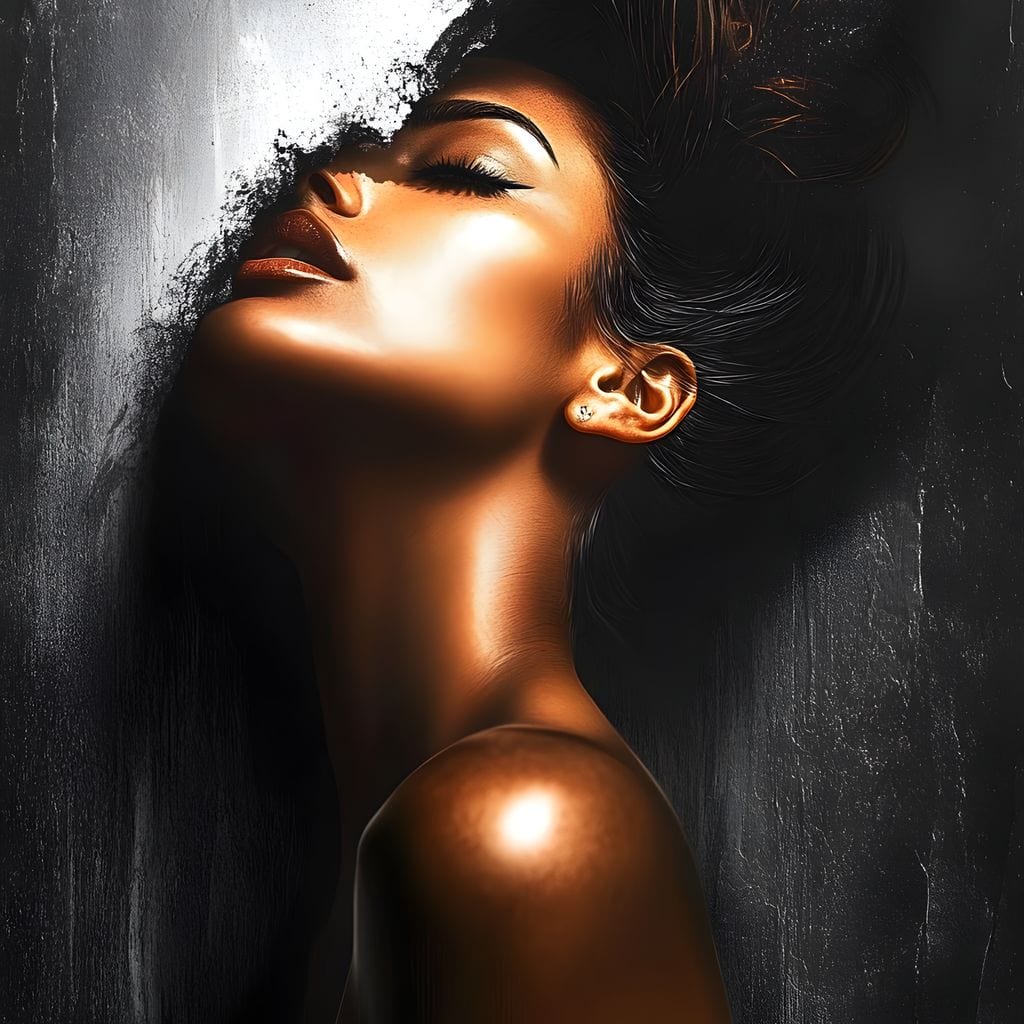 Tablou Canvas Premium LuxCanva® G1058, Ecoul Simturilor ,  Arta, Bronz, Emotie, Expresivitate, Aura, Libertate, Estetica, Living, Dormitor, Culori vibrante