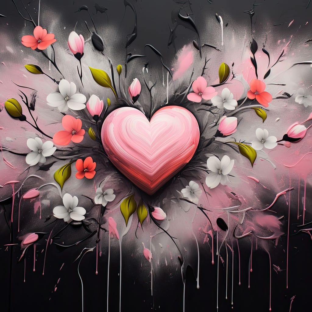 Tablou Canvas Premium LuxCanva® E1009, Rasaritul Inimii in Floare, Iubire, Foc, Delicatete, Romantism, Roz, Living Room, Culori vibrante