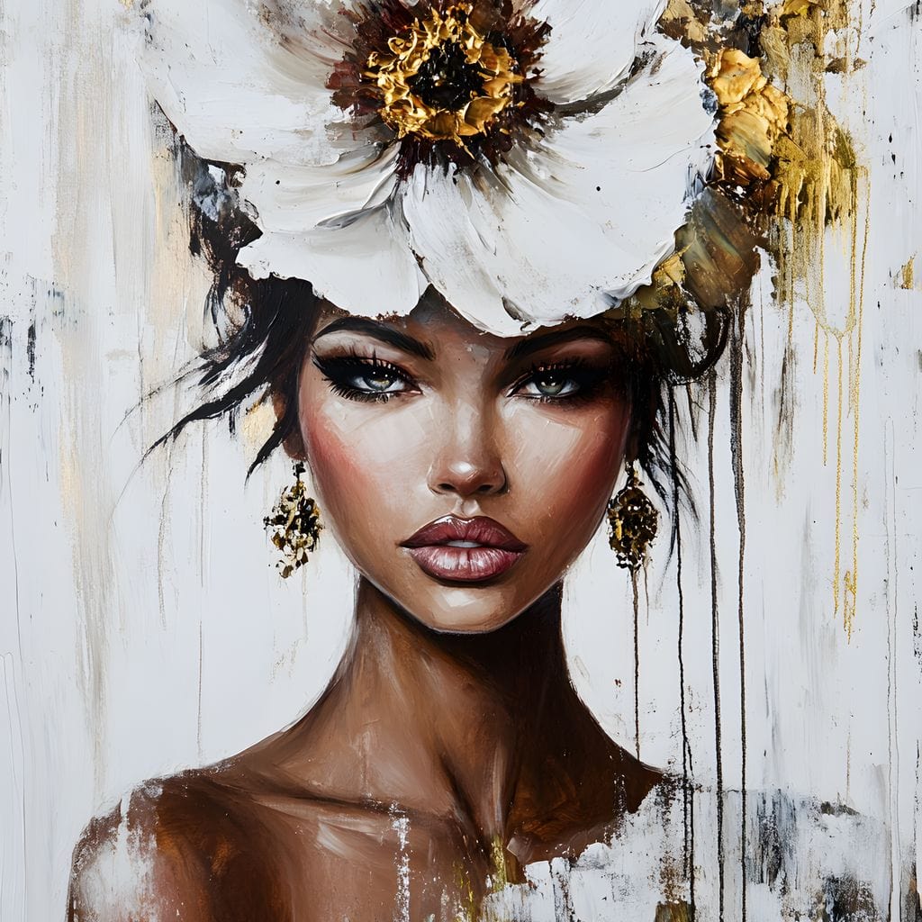 Tablou Canvas Premium, LuxCanva® G1144, Frumusetea Magnoliei, Queen, Regalitate, Puritate, Gratie, Feminitate, Arta, Portret, Lux, Fashion, Creatie, Frumusete, Birou, Living