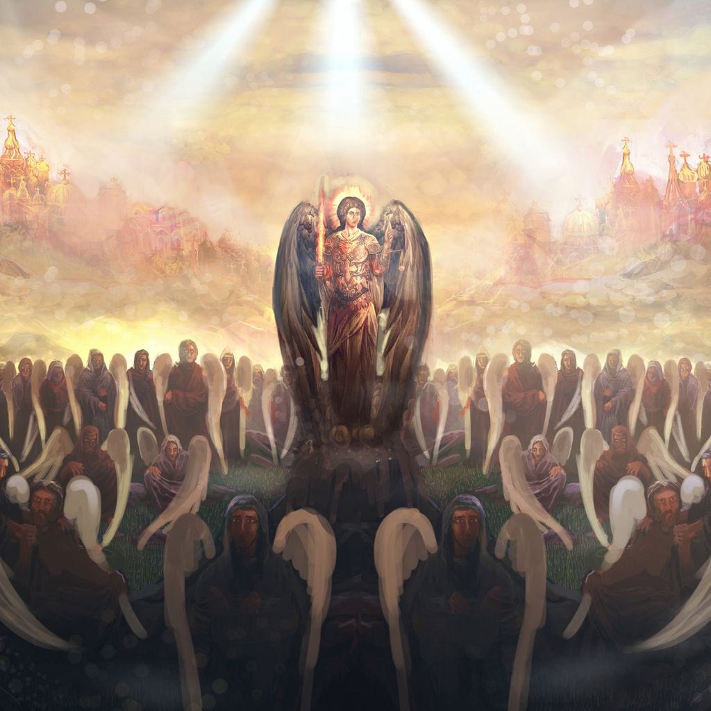 Tablou Canvas Premium LuxCanva® H1025 Oastea Cereasca , Ingeri, Rai, Lumina, Maretie, Divin, Forta, Binecuvantare, Imparatie, Living, Dormitor