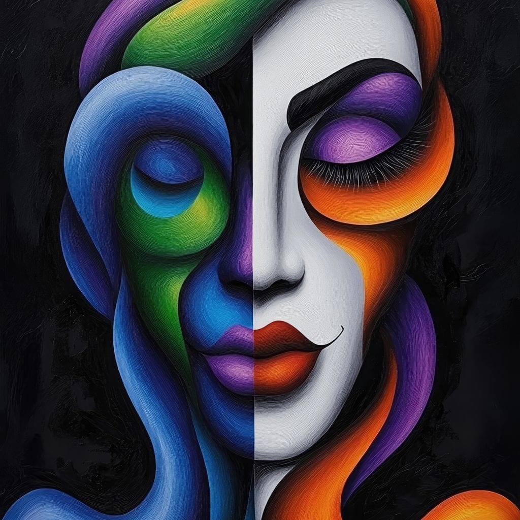 Tablou Canvas Premium, LuxCanva® G1128, Puterea din Intuneric, Razboinica, Tribal, Forta, Dramatism, Lupta, Mister, Contraste, Privire, Salbatica, Living, Dormitor