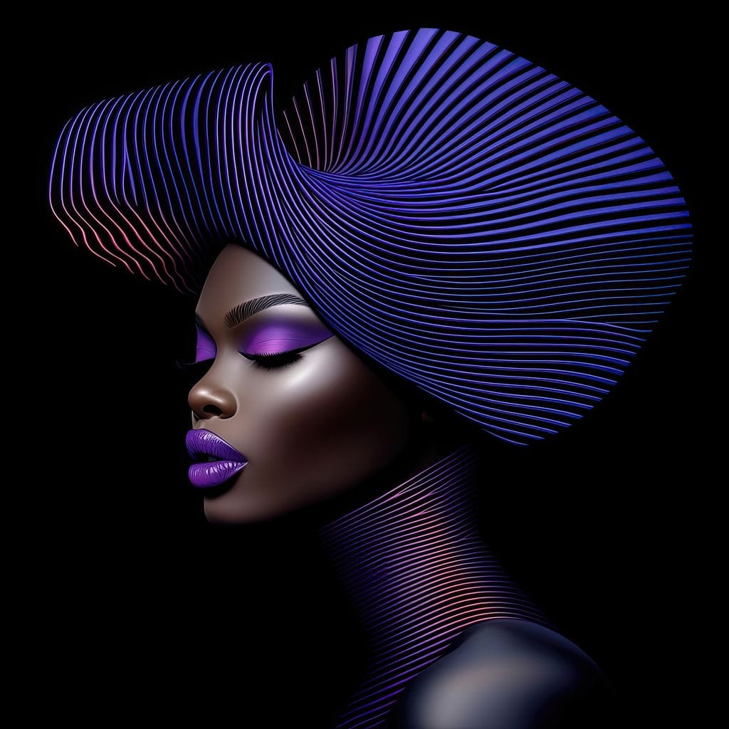 Tablou Canvas Premium, LuxCanva® G1094, Eleganta Futurista,  Estetica, Futurist, Senzualitate, Fashion, Contrast, Diva, Podium, Living, Dormitor