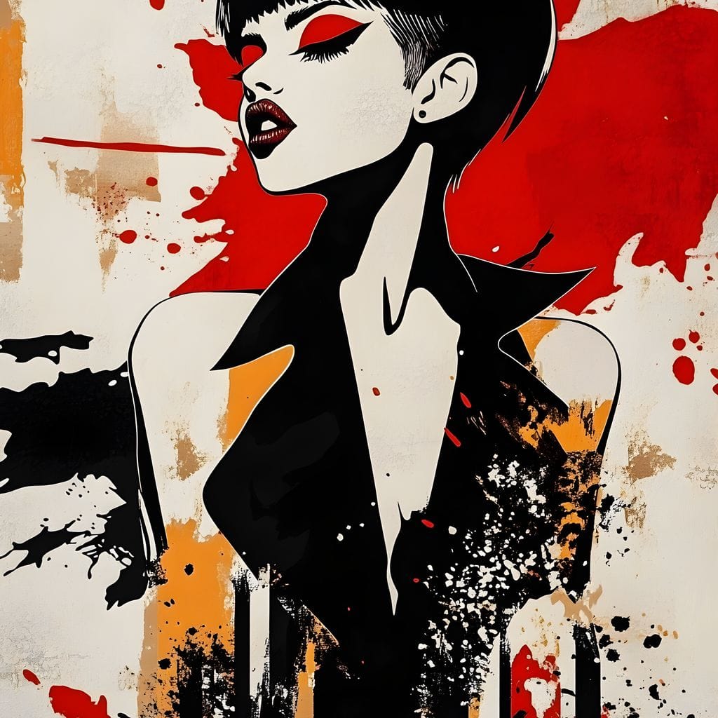 Tablou Canvas Premium, LuxCanva® G1111, Arta Rebeliunii, Rosu, Graffiti, Joc, Strada, Haos, Culoare, Seductie, Rebela, Pictura, Expozitie, Living, Dormitor