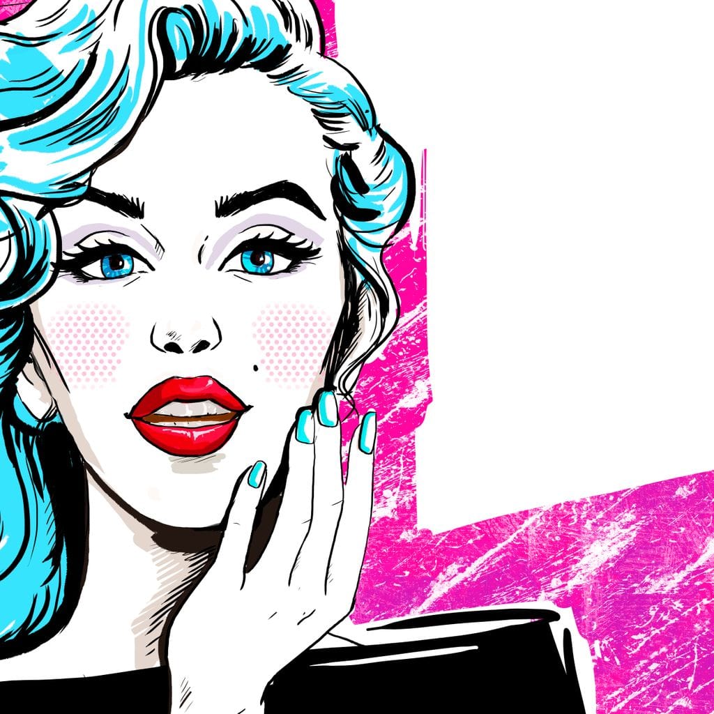 Tablou Canvas Premium, LuxCanva® G1076, Vintage Diva, Pop Art, Vintage, Buze, Rosii, Retro, Atitudine, Glamour, Arta, Urban, Living, Dormitor