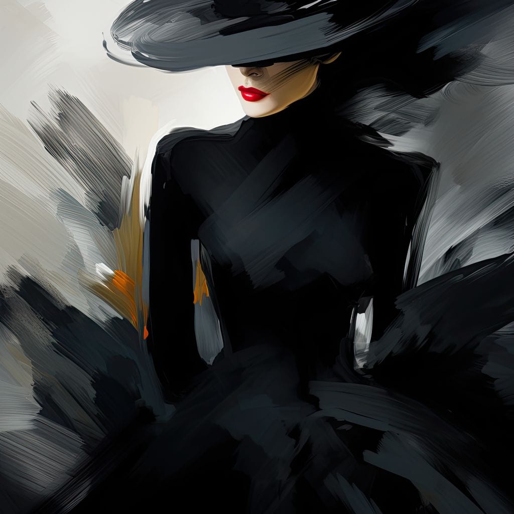 Tablou Canvas Premium LuxCanva® GV1052, Fascinatia Necunoscutului, Negru, Putere, Mister, Enigma, Moda, Seductie, Glamour, Living, Dormitor