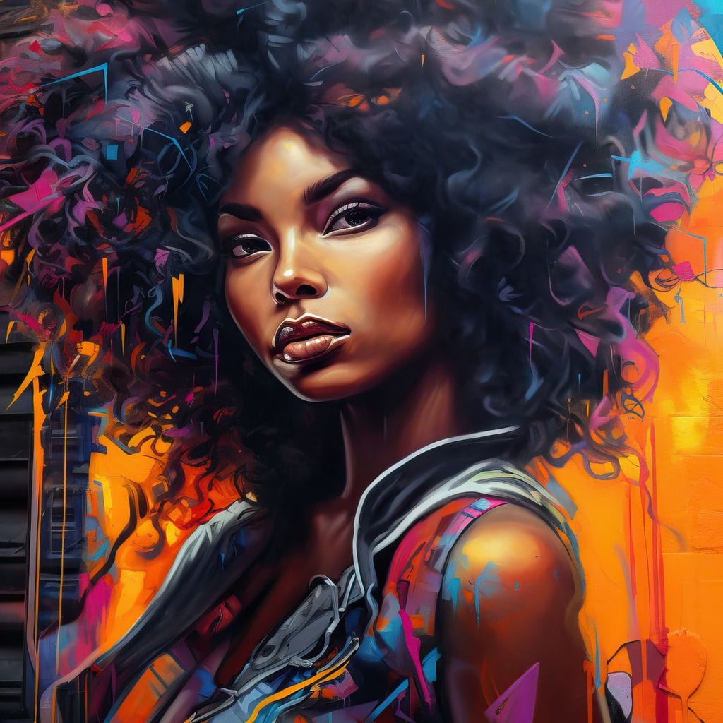 Tablou Canvas Premium LuxCanva® G1035, Spirit Rebel ,  Urban, Afro, Electric, Independenta, Contrast, Frumusete, Living, Dormitor, Culori vibrante