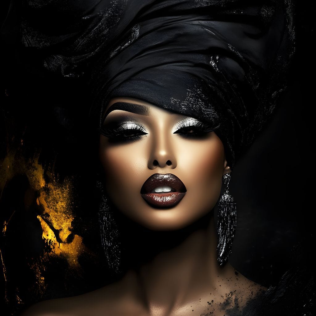 Tablou Canvas Premium, LuxCanva® G1102, Magia Intunericului, Zeita, Black, Noapte, Imperial, Eleganta, Luxury, Diva, Intuneric, Living, Dormitor