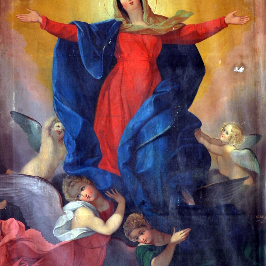 Tablou Canvas Premium LuxCanva® H1021 Armonie Celesta , Ingeri, Fecioara, Inaltare, Divina, Frumusete, Protectie, Speranta, Dans, Living, Dormitor