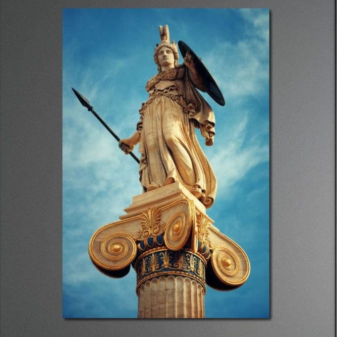 Tablou Canvas Premium, LuxCanva® O1053, Athena, Lumina Greciei, Zeita, Intelepciune, Strajer, Spirit, Acropole, Regina, Simbol, Putere, Divina, Mitologie, Istorie, Protectie, Birou, Living, Dormitor