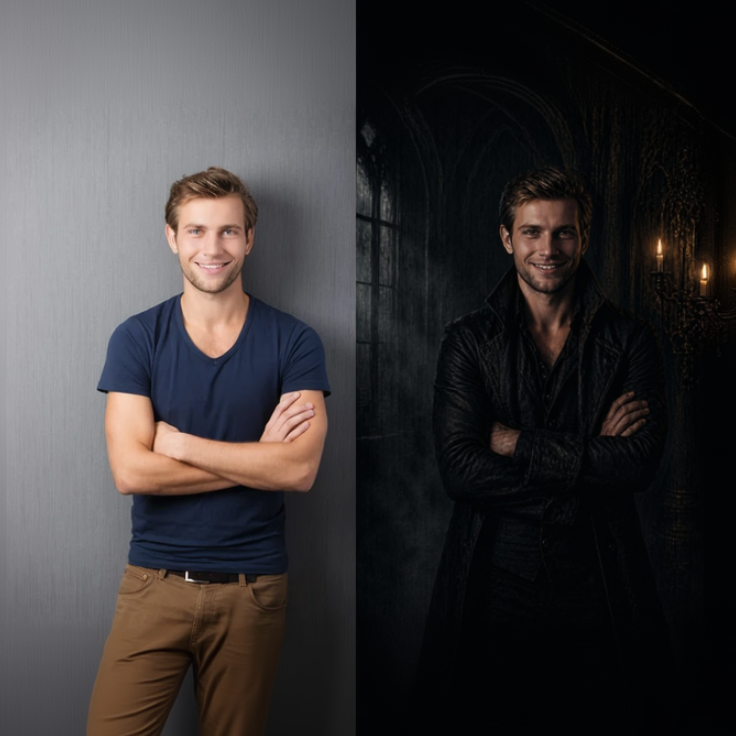Tablou Personalizat Gothic Dark | Barbati / Edgy | Vertical Portret