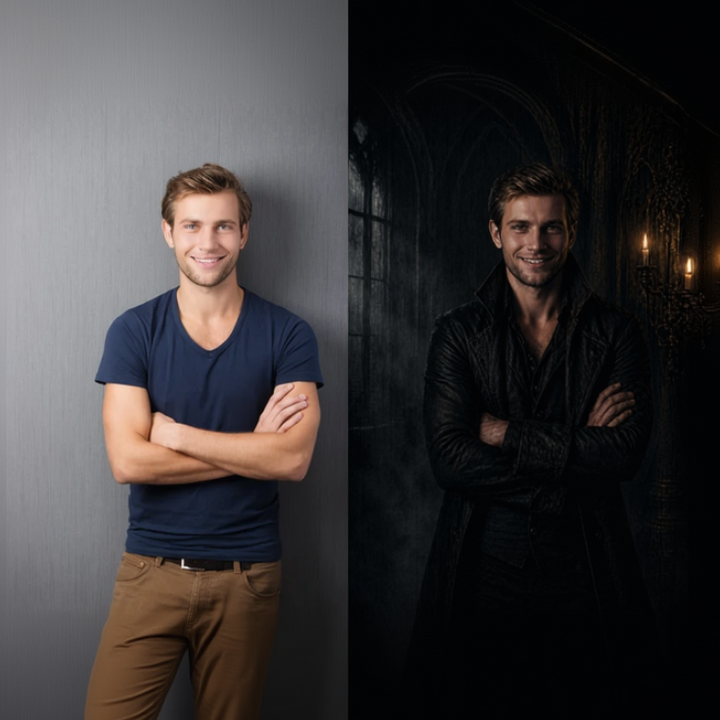 Tablou Personalizat Gothic Dark | Barbati / Edgy | Vertical Portret