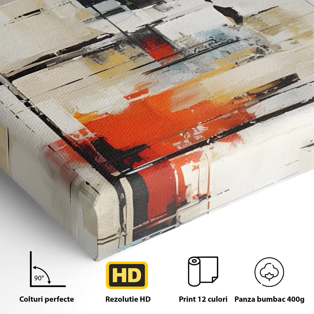 Tablou Canvas Premium LuxCanva® C1240 Lines And Colours Abstract Painting , Relaxare, Living Room, Culori Vibrante